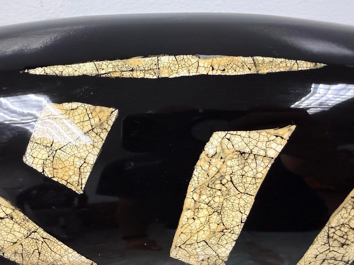 Monumental Africa Collection Eggshell Inlay Wood + Lacquer Wall Mirror, Circa 1970s - Thumbnail 12