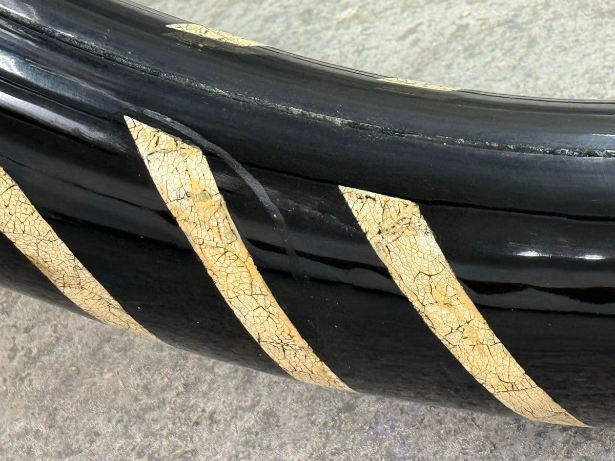 Monumental Africa Collection Eggshell Inlay Wood + Lacquer Wall Mirror, Circa 1970s - Thumbnail 9