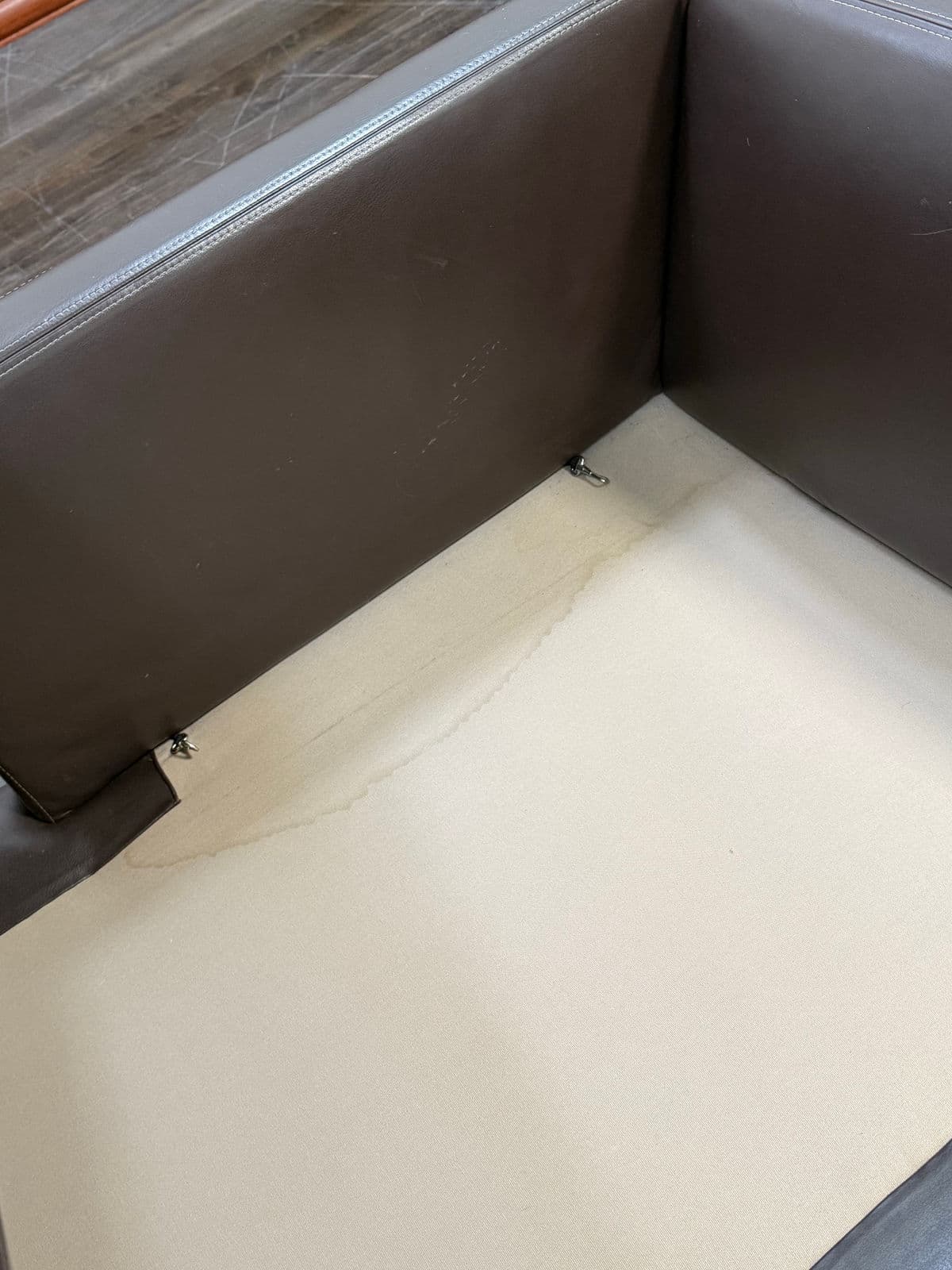 Contemporary Leather Sectional + Left Chaise, Dark Brown - Thumbnail 10