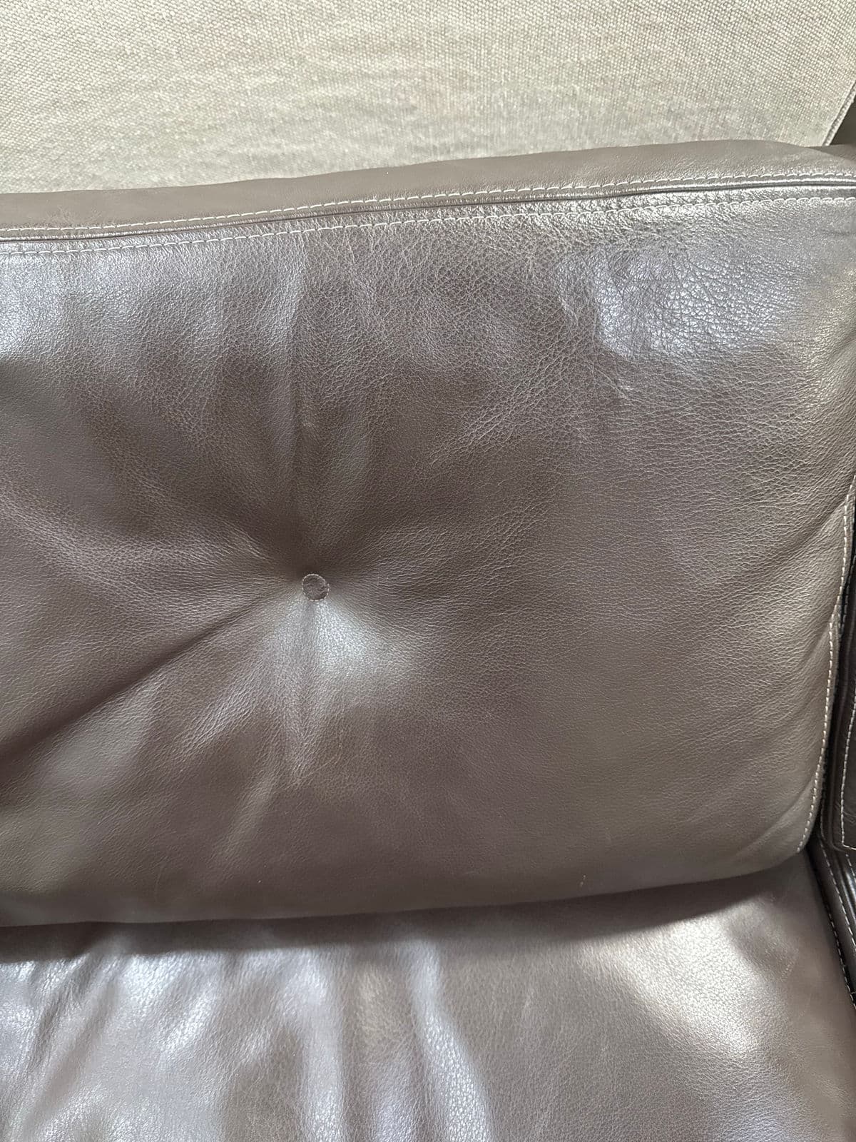 Contemporary Leather Sectional + Left Chaise, Dark Brown - Thumbnail 4