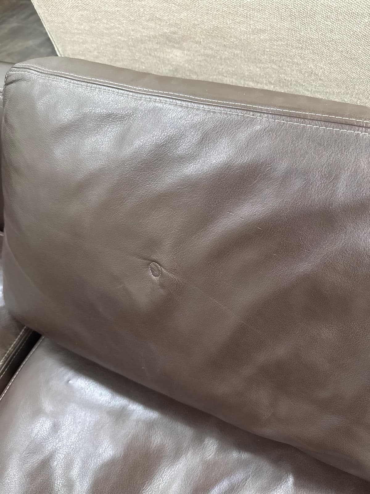 Contemporary Leather Sectional + Left Chaise, Dark Brown - Thumbnail 3