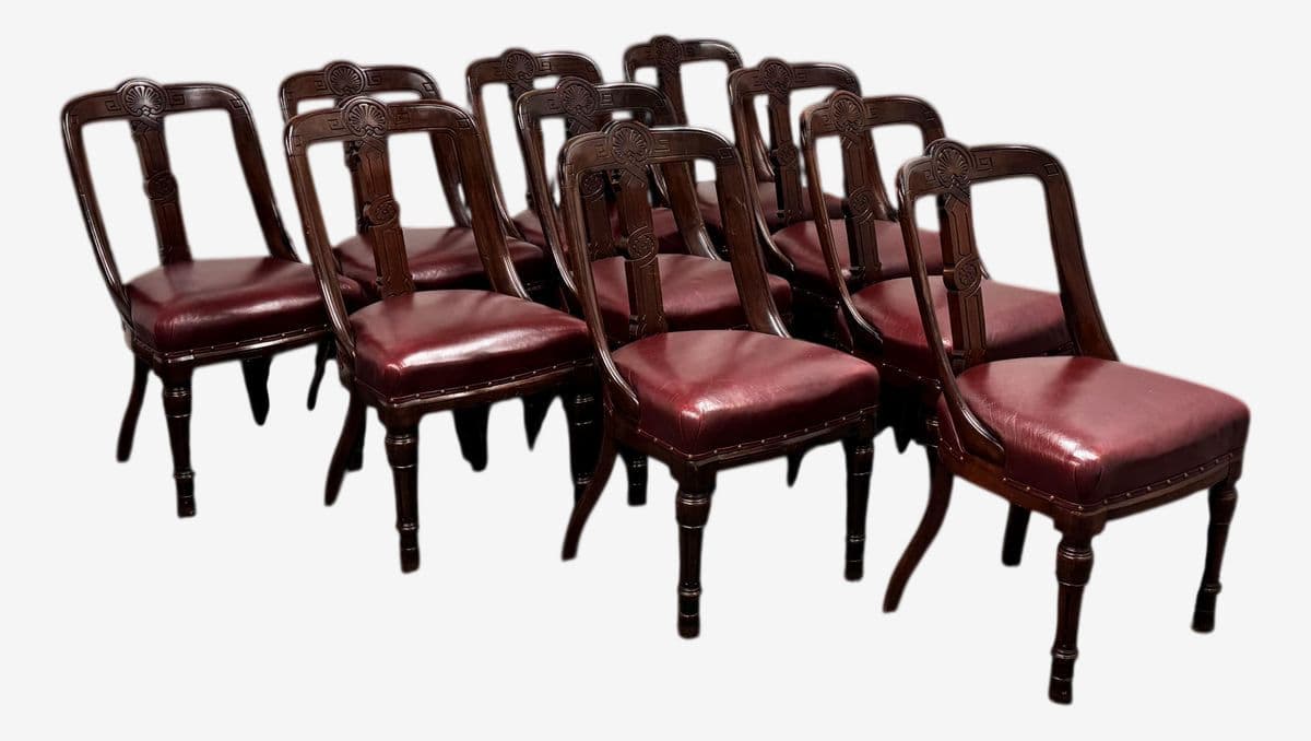 Antique Victorian Dining Chairs, Set of 10 - Image 1