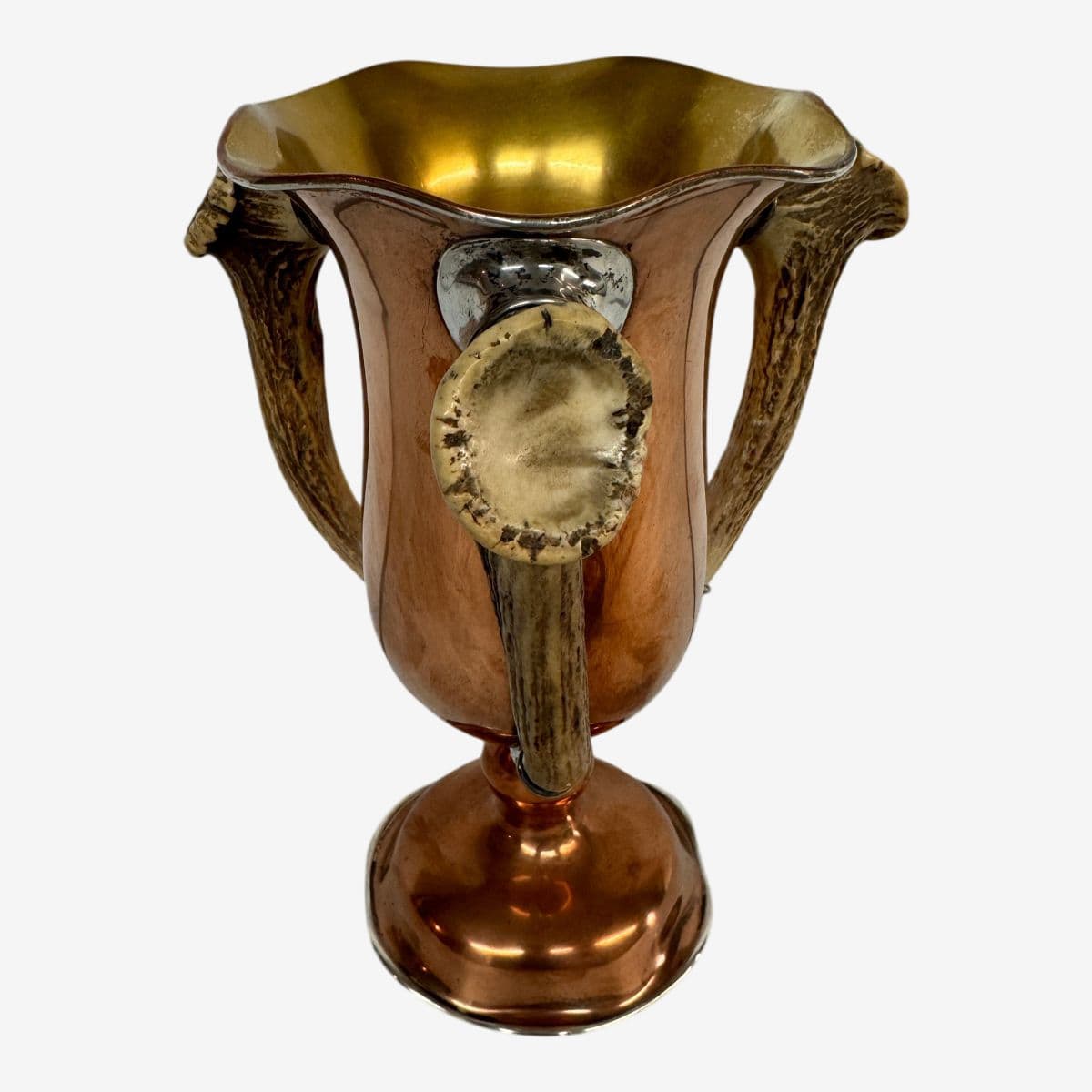 Antique Sterling + Copper Loving Cup Vase - Image 1