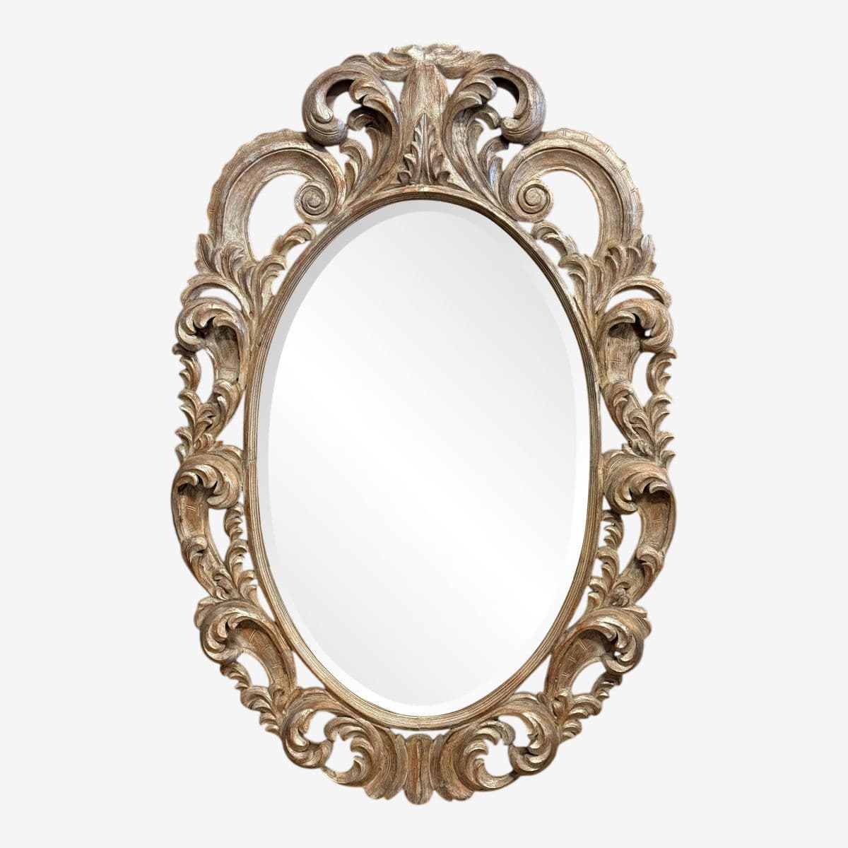 Windsor Art & Mirror Company Oval Rococo Revival Mirror, 20th Century - Image 1