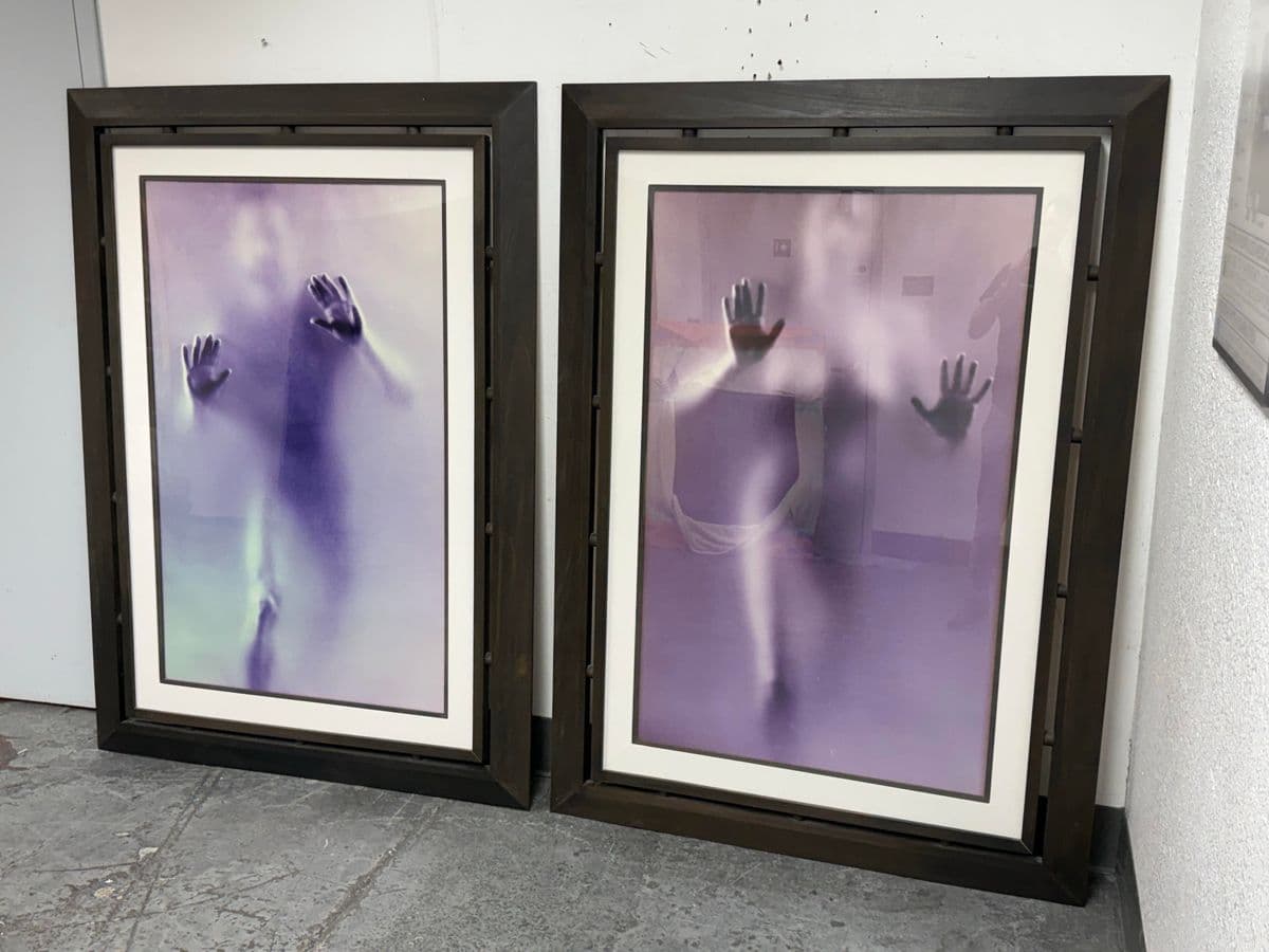 Contemporary Male + Female Blurred Figural Prints, Framed, Pair - Thumbnail 3