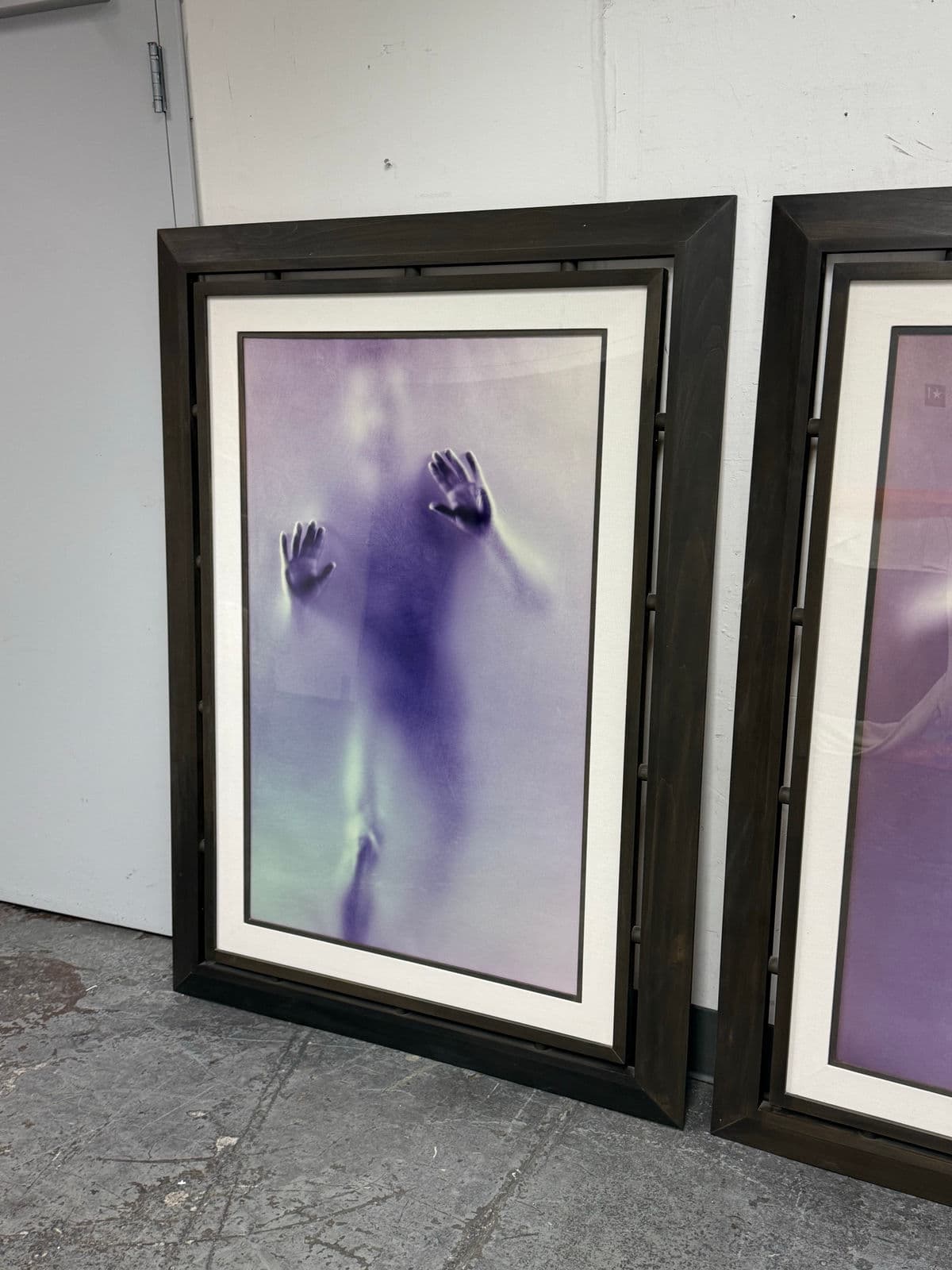 Contemporary Male + Female Blurred Figural Prints, Framed, Pair - Thumbnail 9