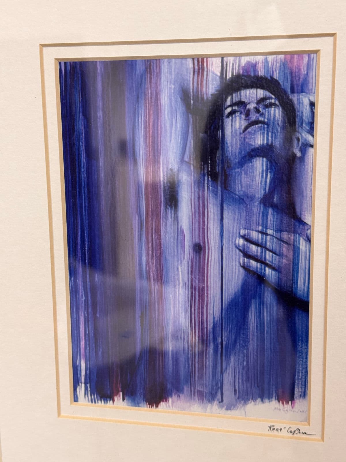 René Capone "Boy With Vertical Lines" Signed Print, Circa 2012 - Thumbnail 8