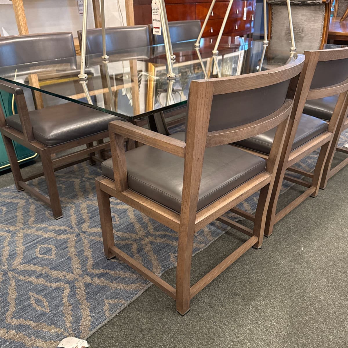 Antonio Citterio for Maxalto + B&b Italia Simplice Leather Arm Chairs, Set of Six - Thumbnail 7