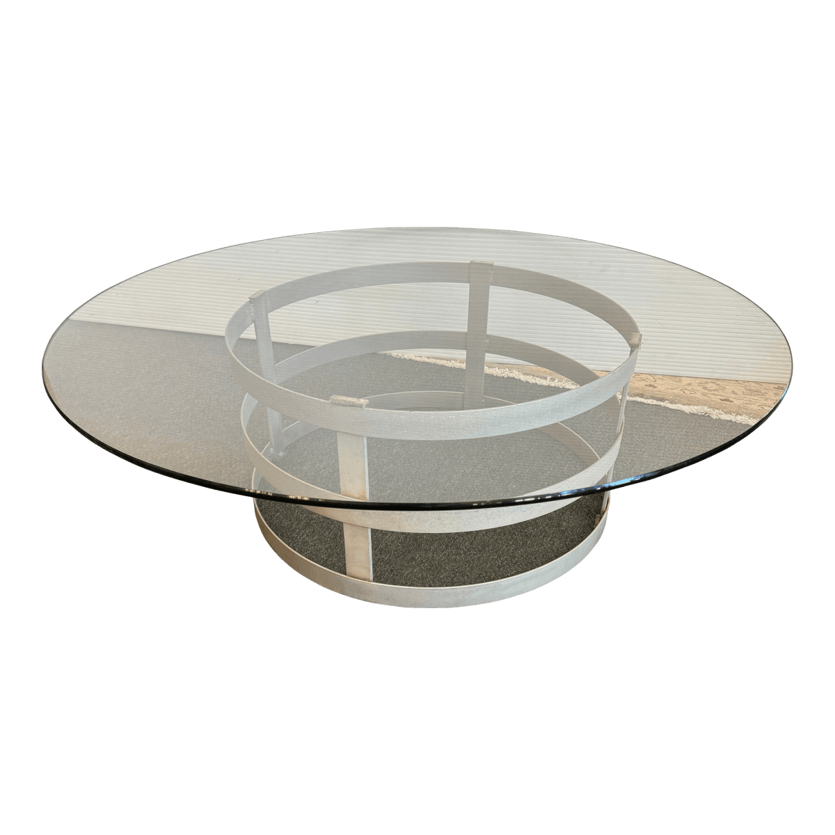 Steel Drum Pedestal Coffee Table - Thumbnail 2