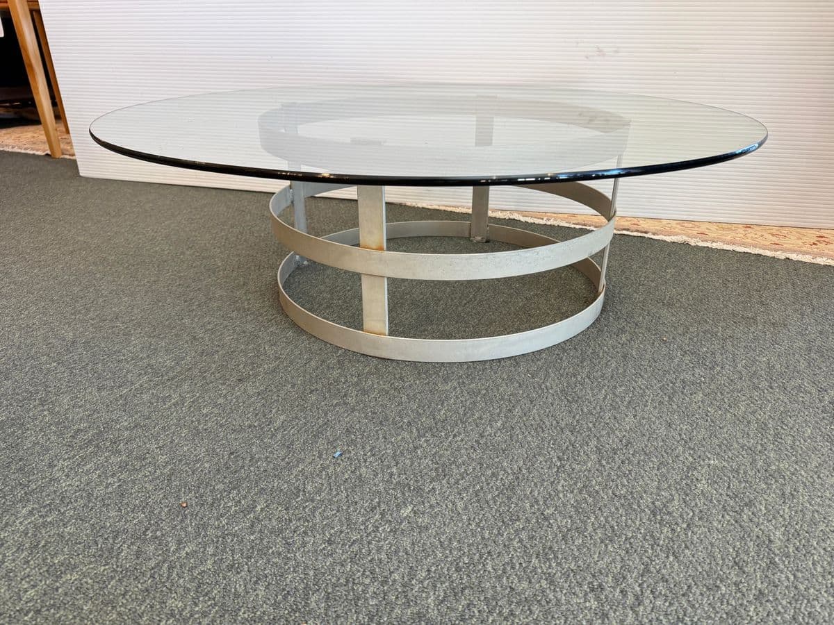 Steel Drum Pedestal Coffee Table - Thumbnail 3