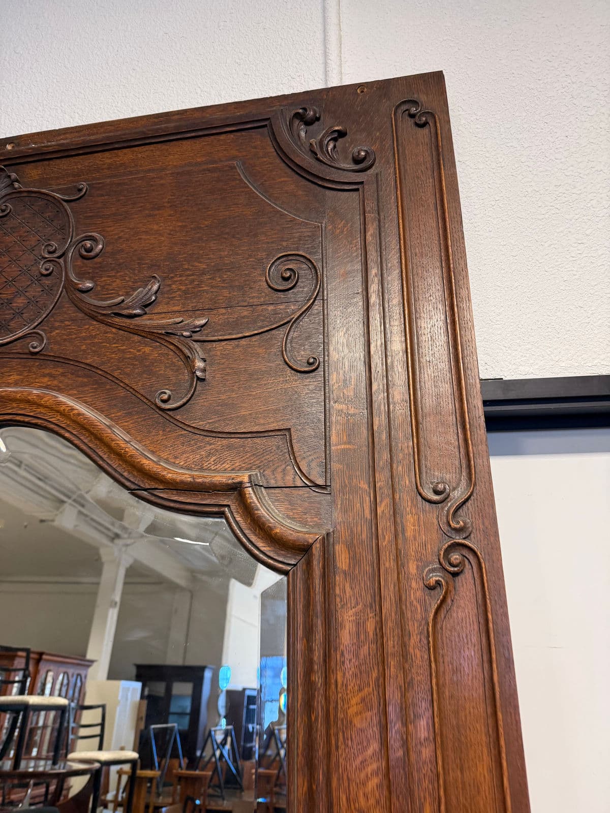 Antique French Trumeau Wall Tall Mirror, 19th Century. - Thumbnail 11