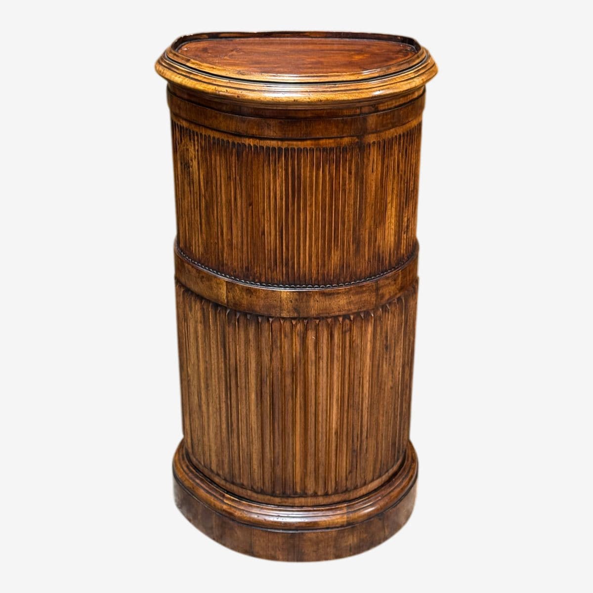 Demi-Lune Fluted Wood Pedestal - Image 1