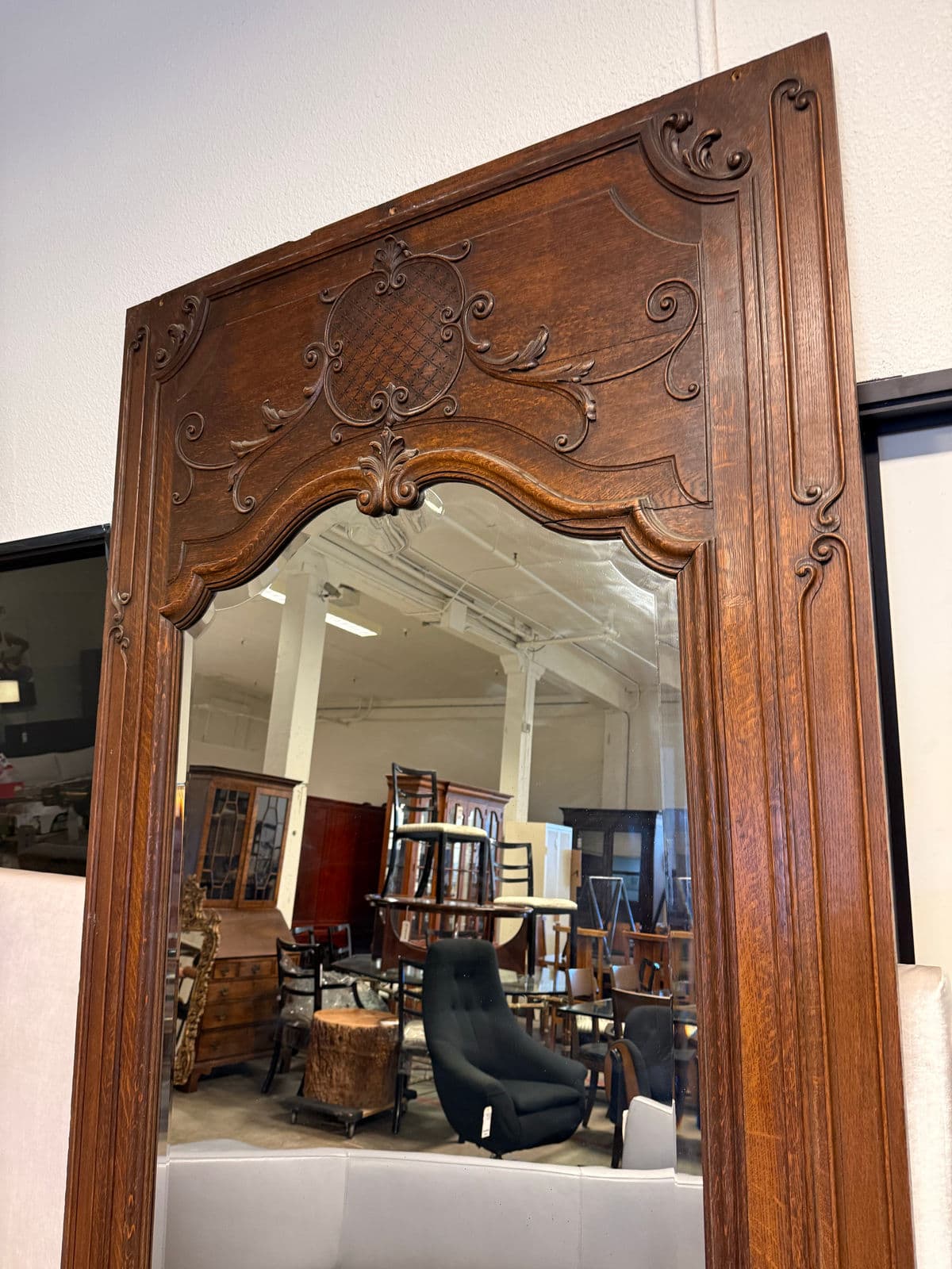 Antique French Trumeau Wall Tall Mirror, 19th Century. - Thumbnail 7