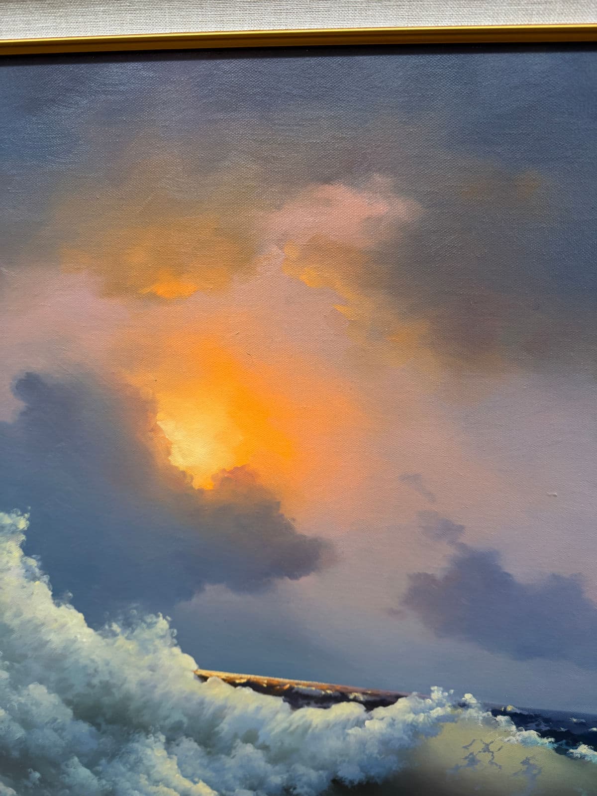 Wendell Brown's 'Surf's Up' Oil Painting, Framed - Thumbnail 9