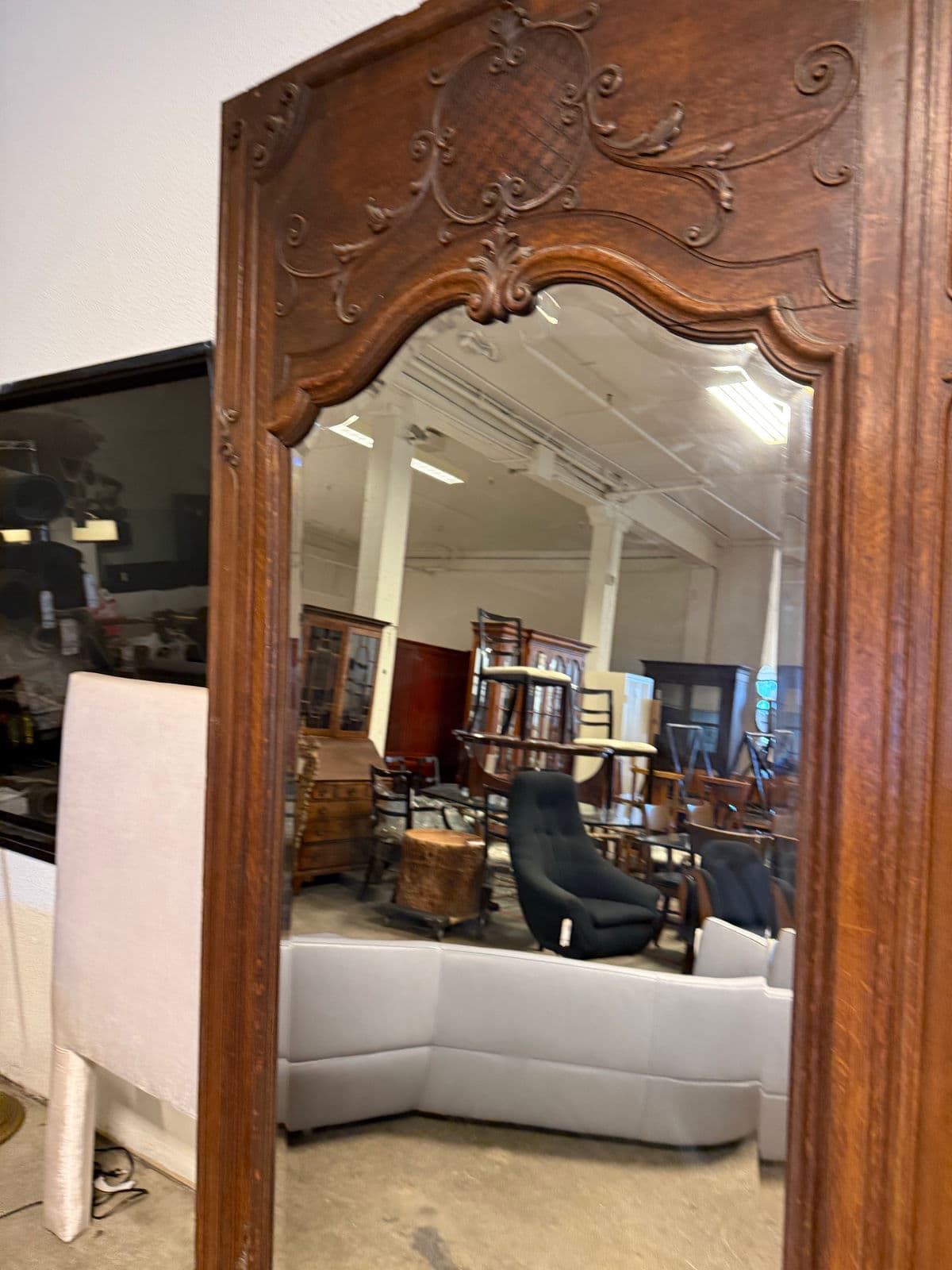 Antique French Trumeau Wall Tall Mirror, 19th Century. - Thumbnail 8