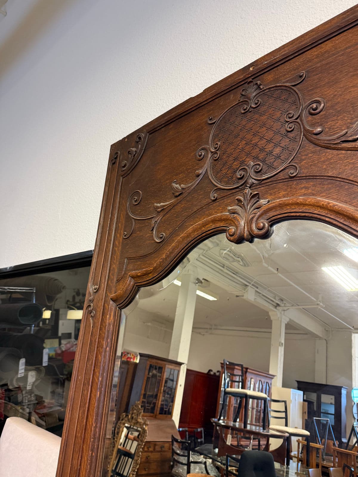 Antique French Trumeau Wall Tall Mirror, 19th Century. - Thumbnail 13