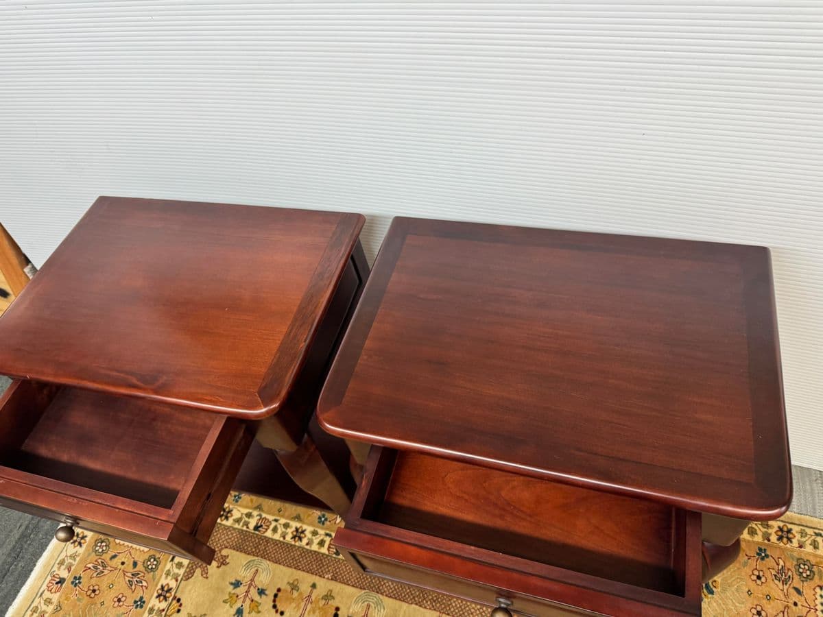 Georgian Style End Tables/Nightstands, Pair - Thumbnail 7