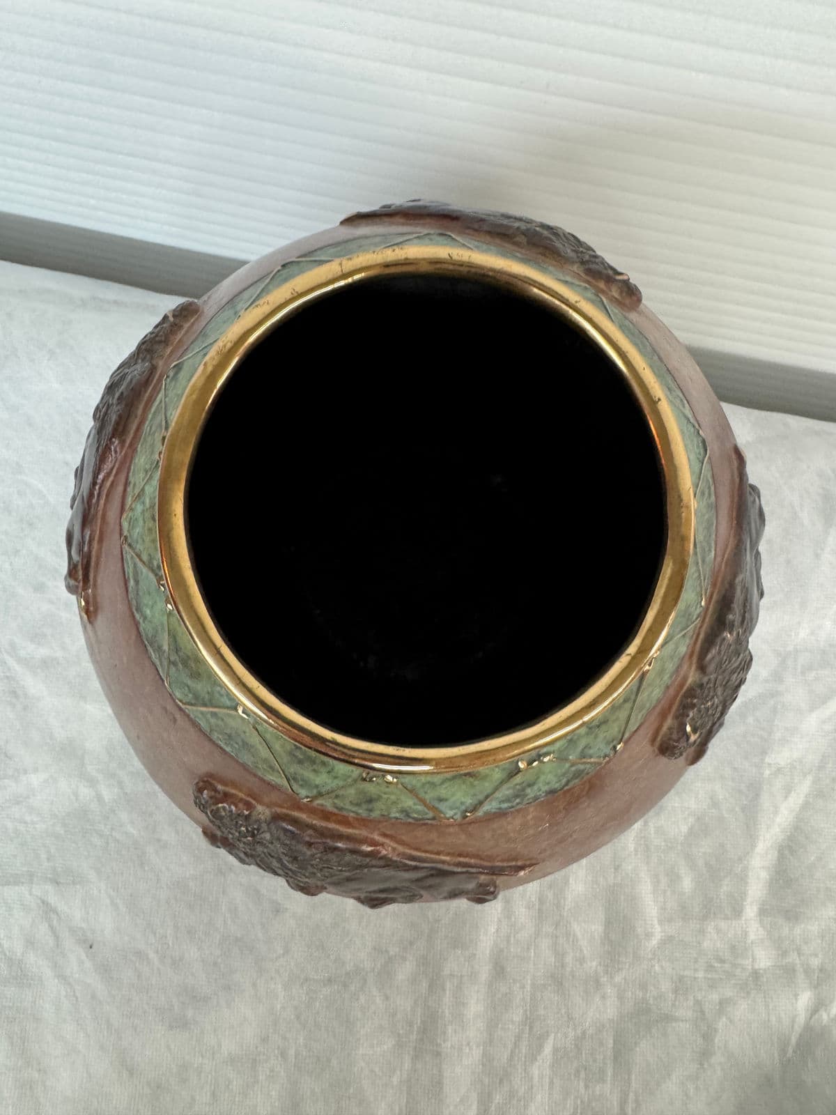 R. Morales Running Buffalo Vase, Signed - Thumbnail 5