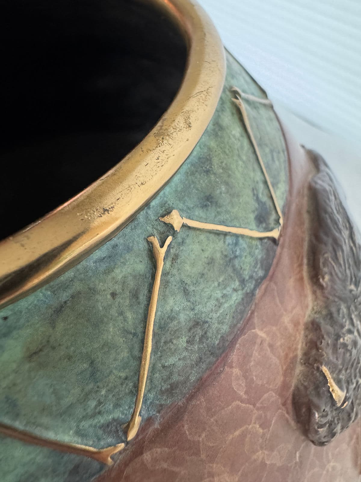 R. Morales Running Buffalo Vase, Signed - Thumbnail 6