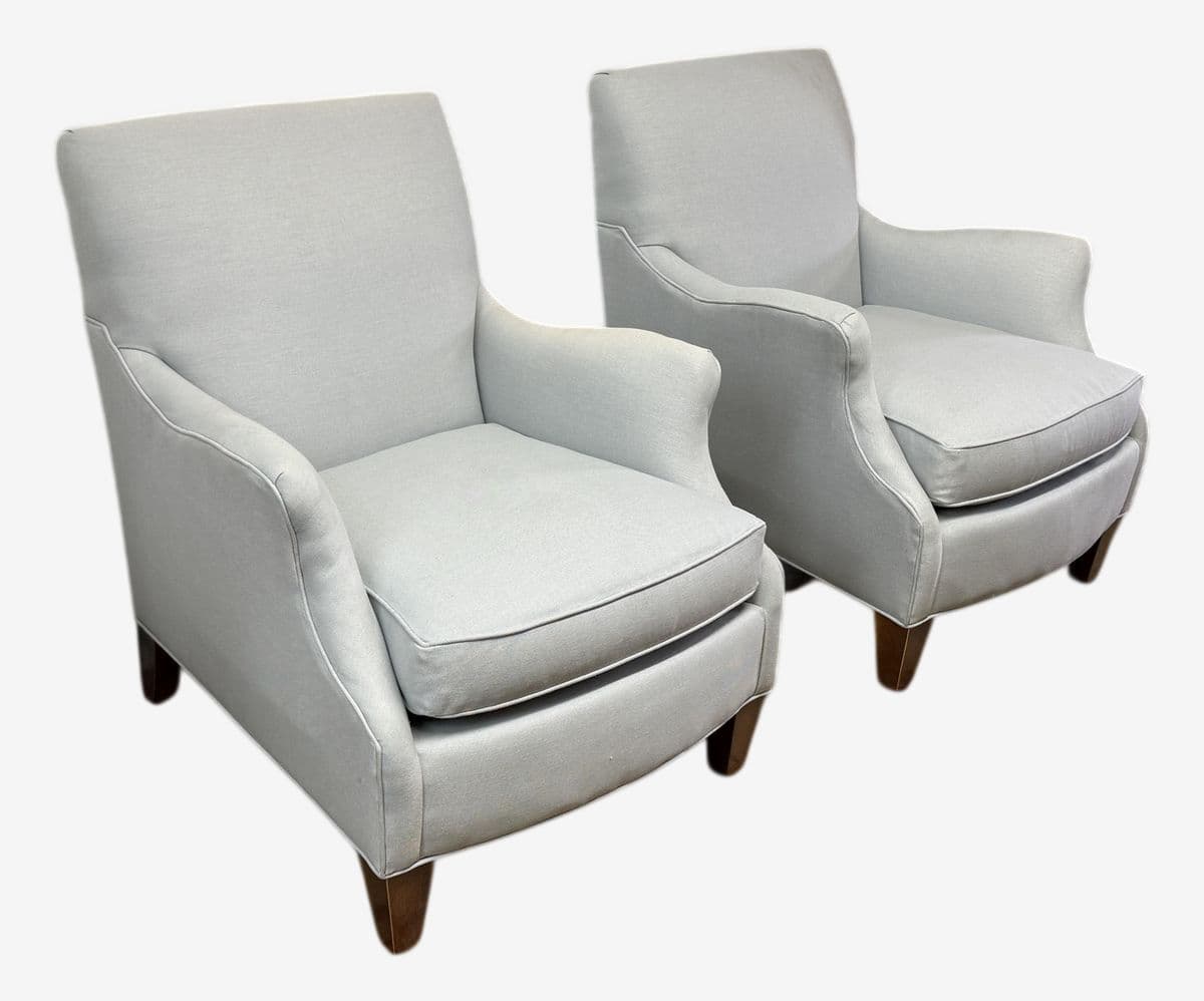 Ballard Designs Wembley Club Chairs, Pair - Image 1
