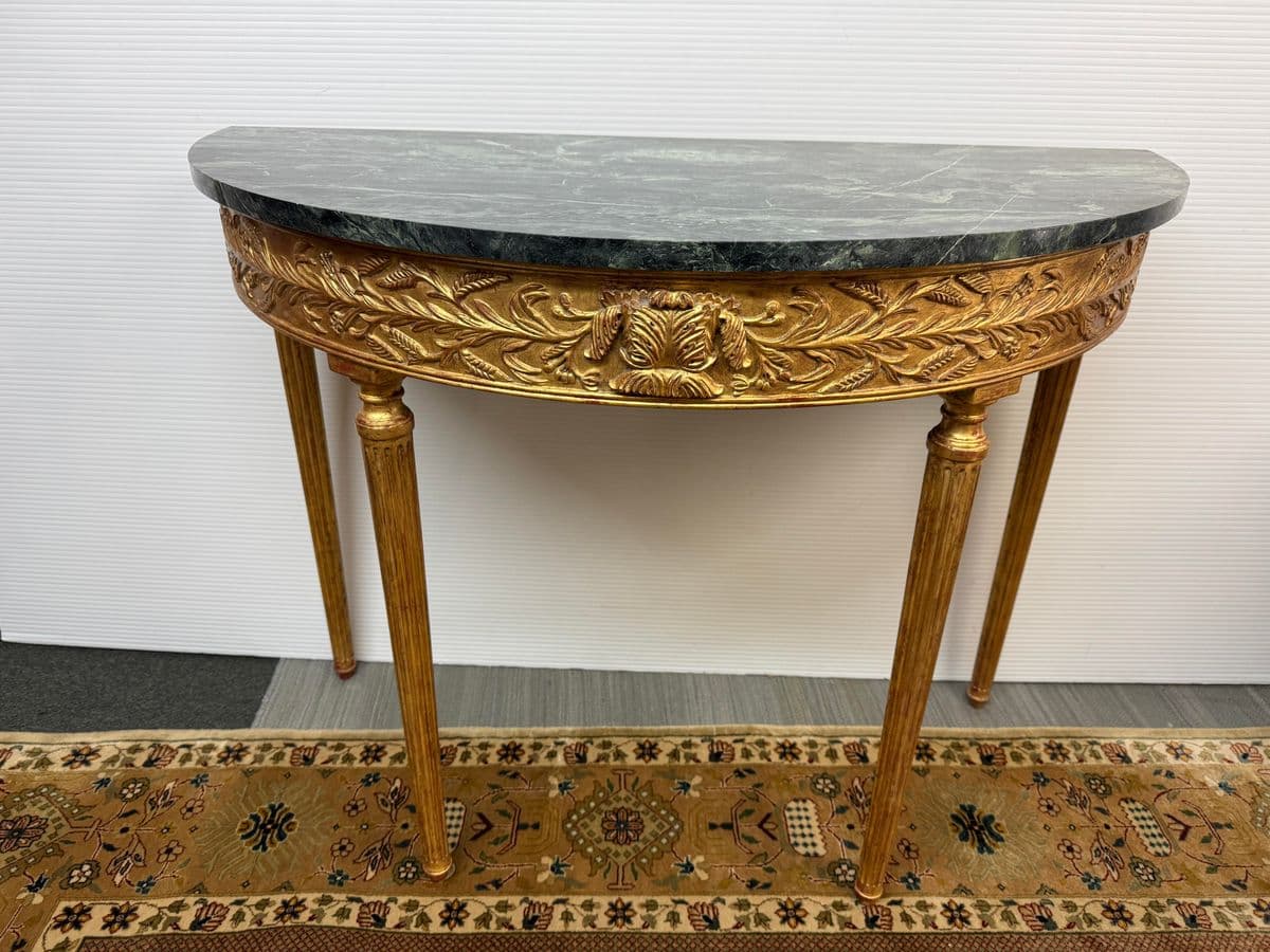 Burton Ching Giltwood Console Table With Marble Top - Thumbnail 3