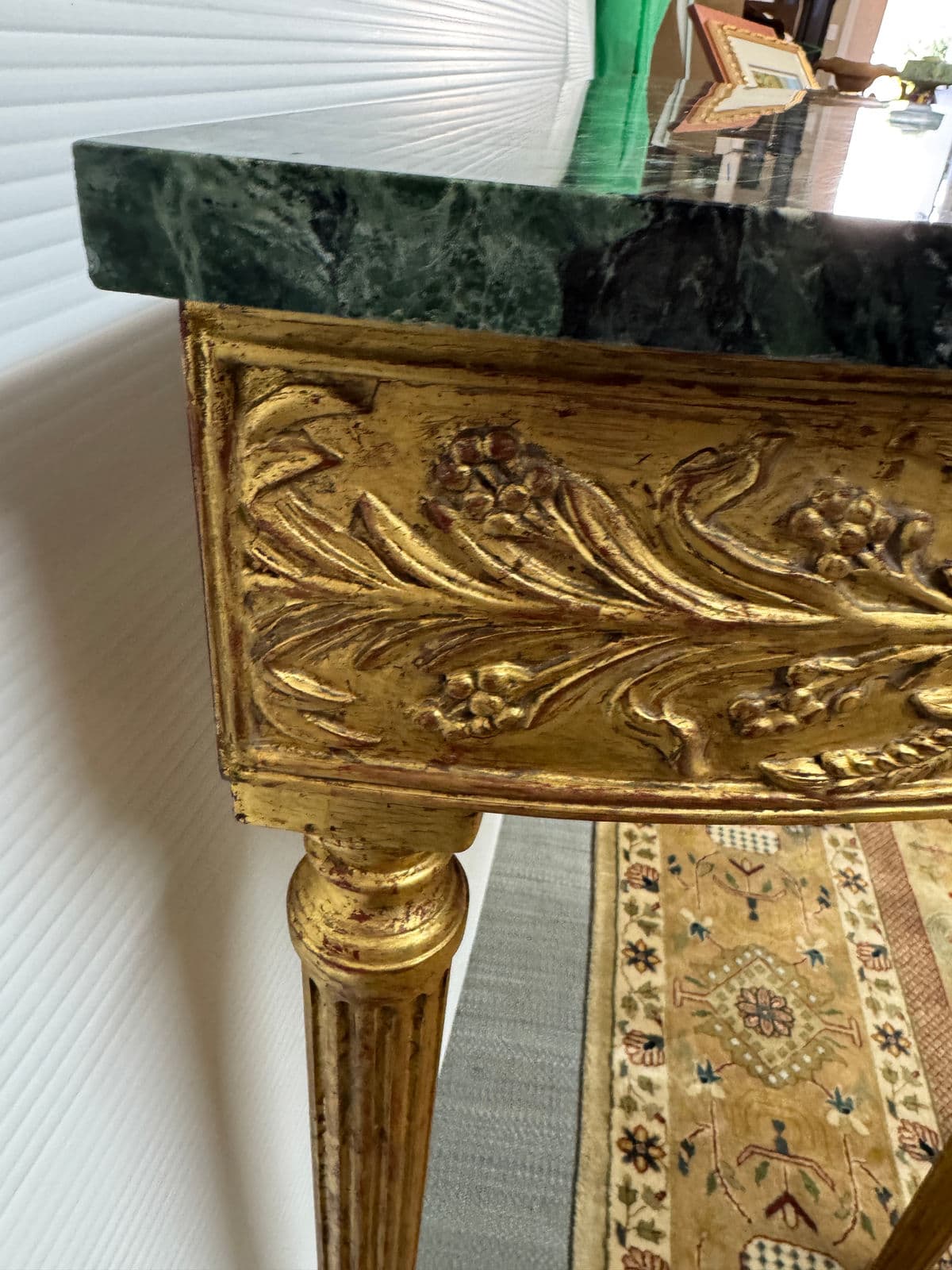 Burton Ching Giltwood Console Table With Marble Top - Thumbnail 9