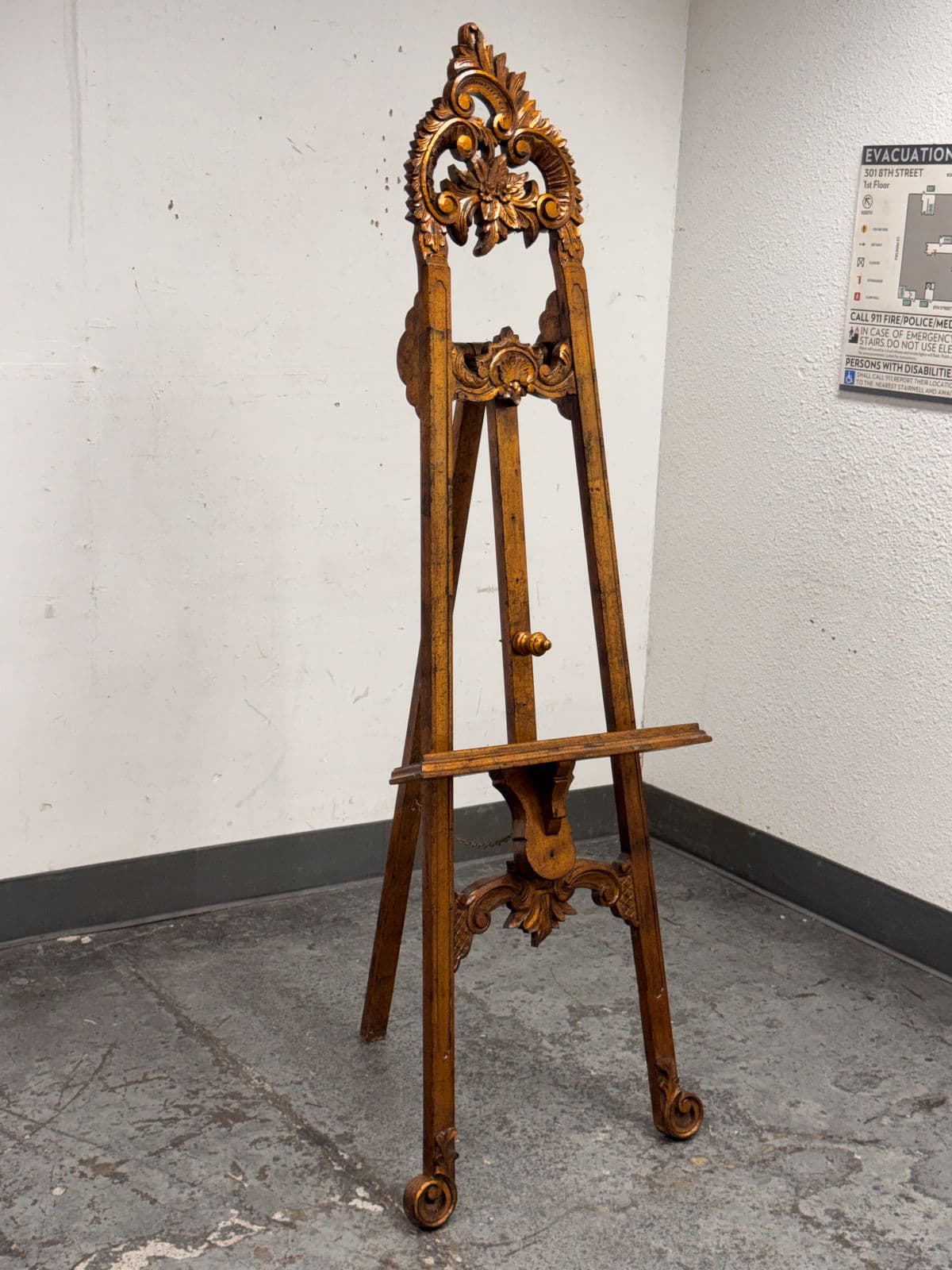 Rococo Revival Wood Chevalet Easel, 19th Century - Thumbnail 3