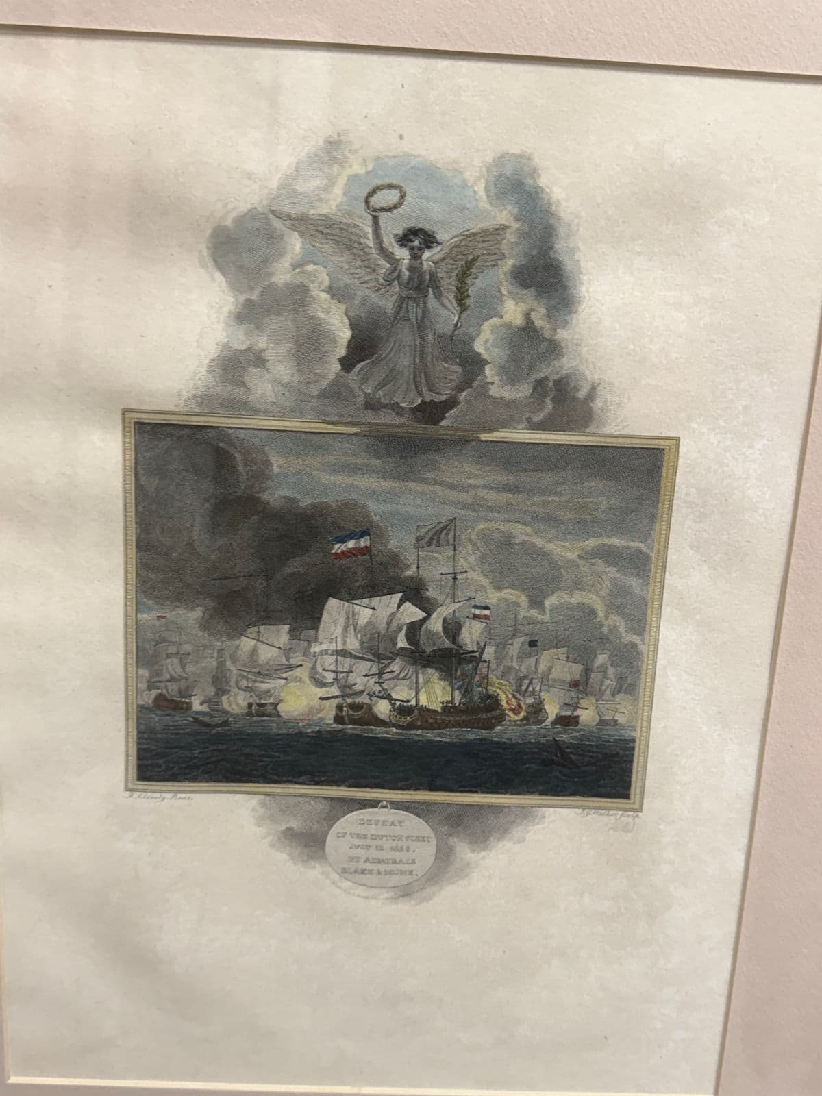 Maritime Battle Engravings, Framed, Set of Four - Thumbnail 3