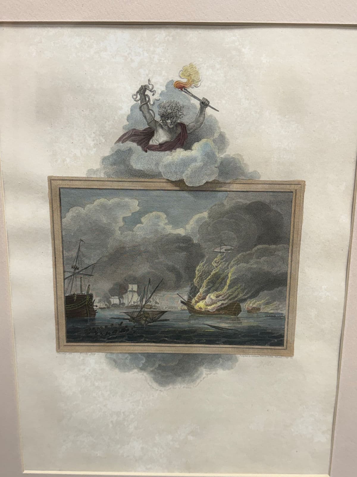 Maritime Battle Engravings, Framed, Set of Four - Thumbnail 4