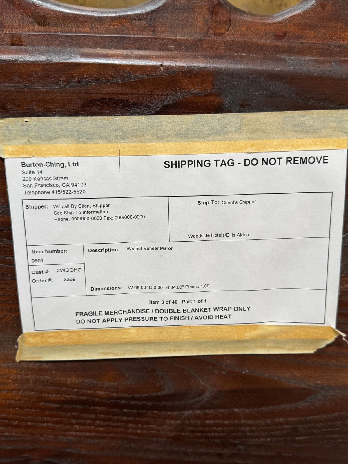 Burton Ching Federal Style Parcel Gilt Mirror - Thumbnail 5