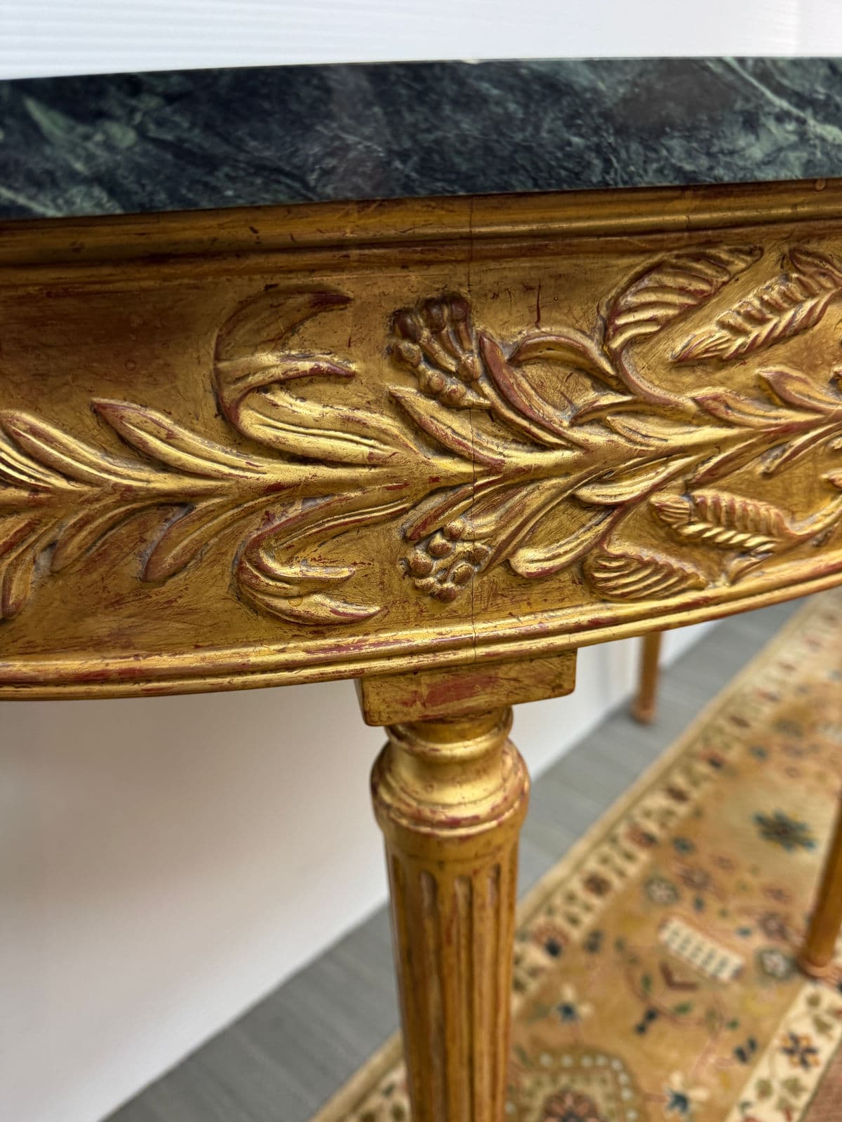 Burton Ching Giltwood Console Table With Marble Top - Thumbnail 7
