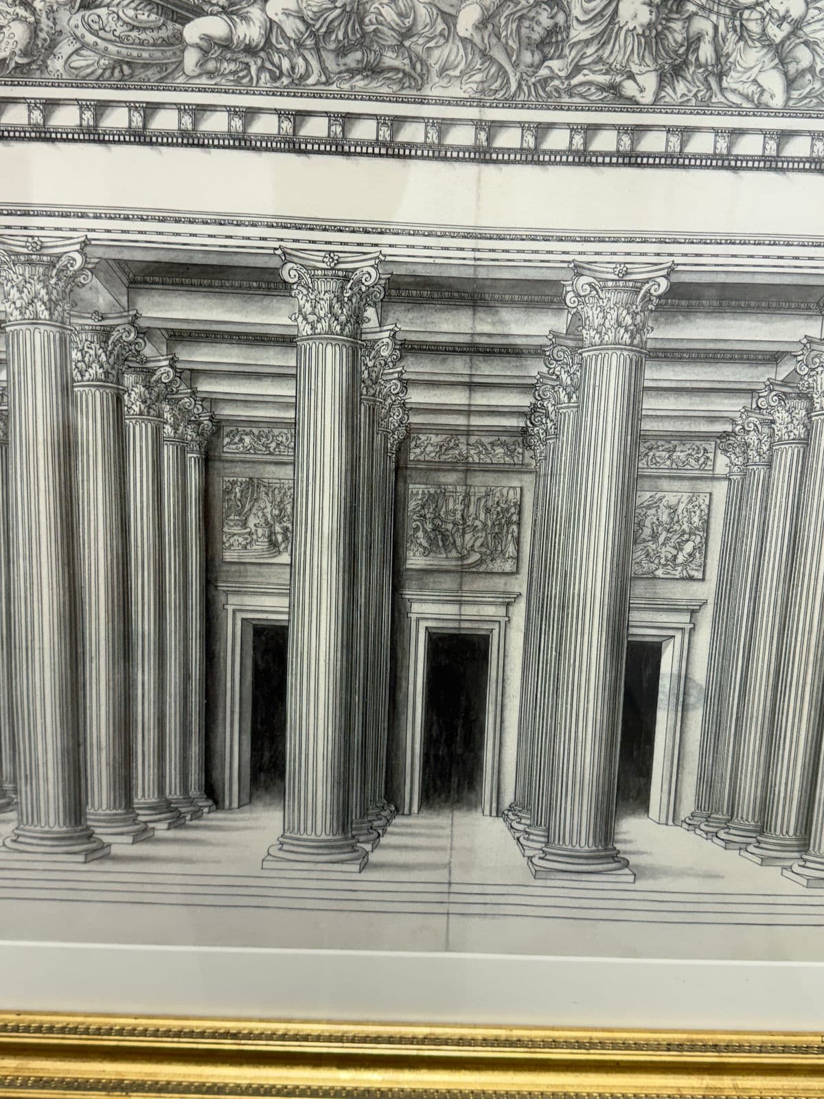 Architectural Facade of the Madeleine, Paris, Framed, 20th Century - Thumbnail 3