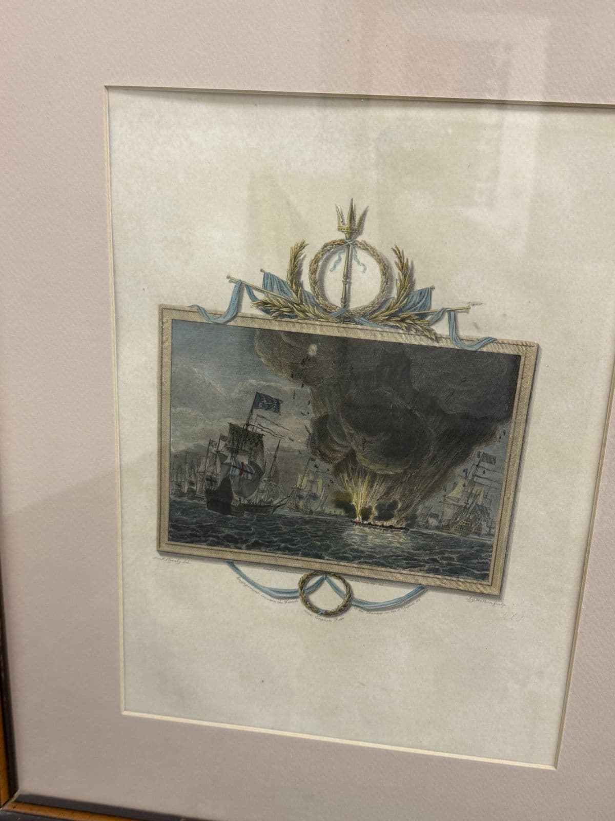 Maritime Battle Engravings, Framed, Set of Four - Thumbnail 12