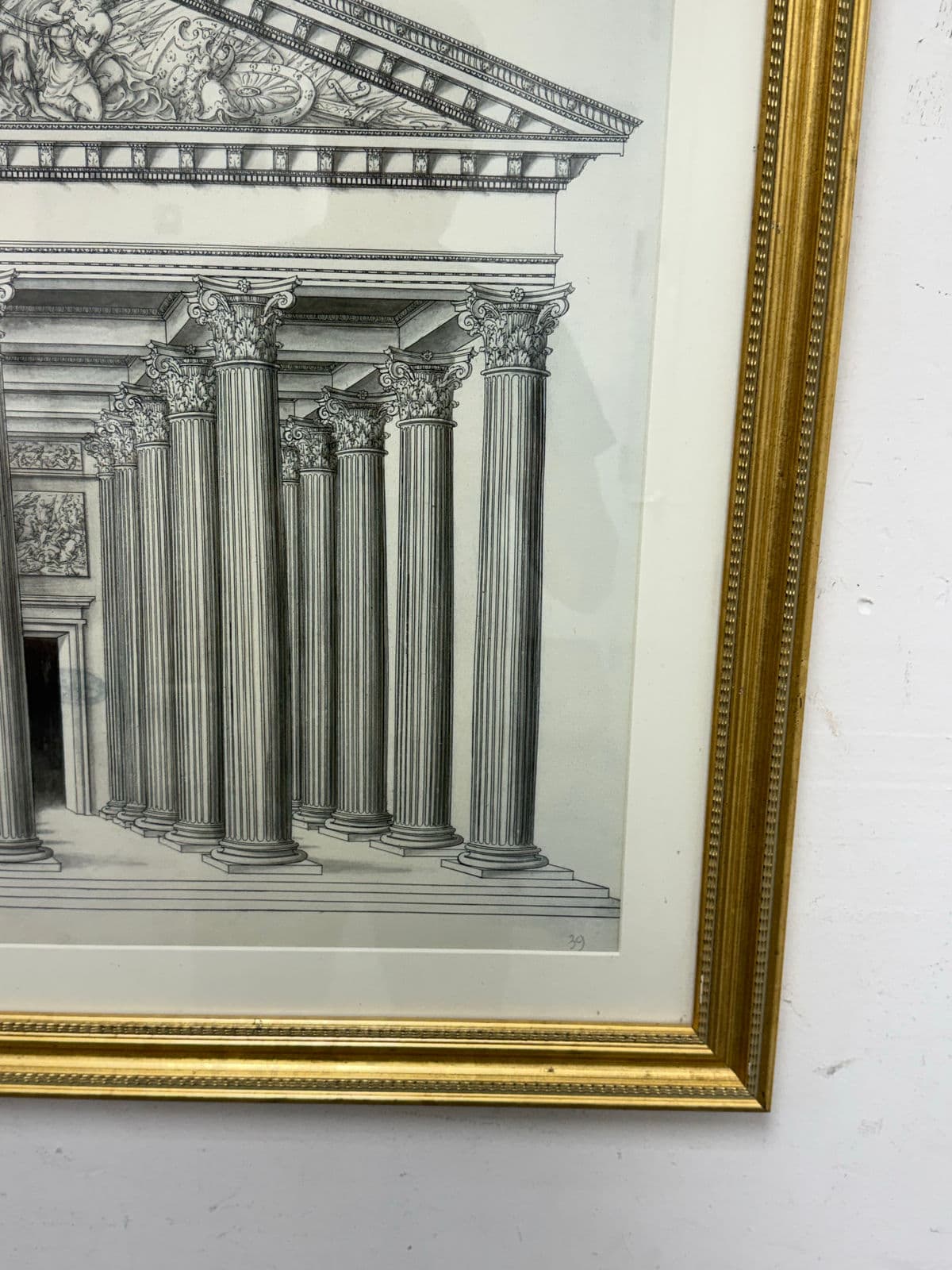 Architectural Facade of the Madeleine, Paris, Framed, 20th Century - Thumbnail 7