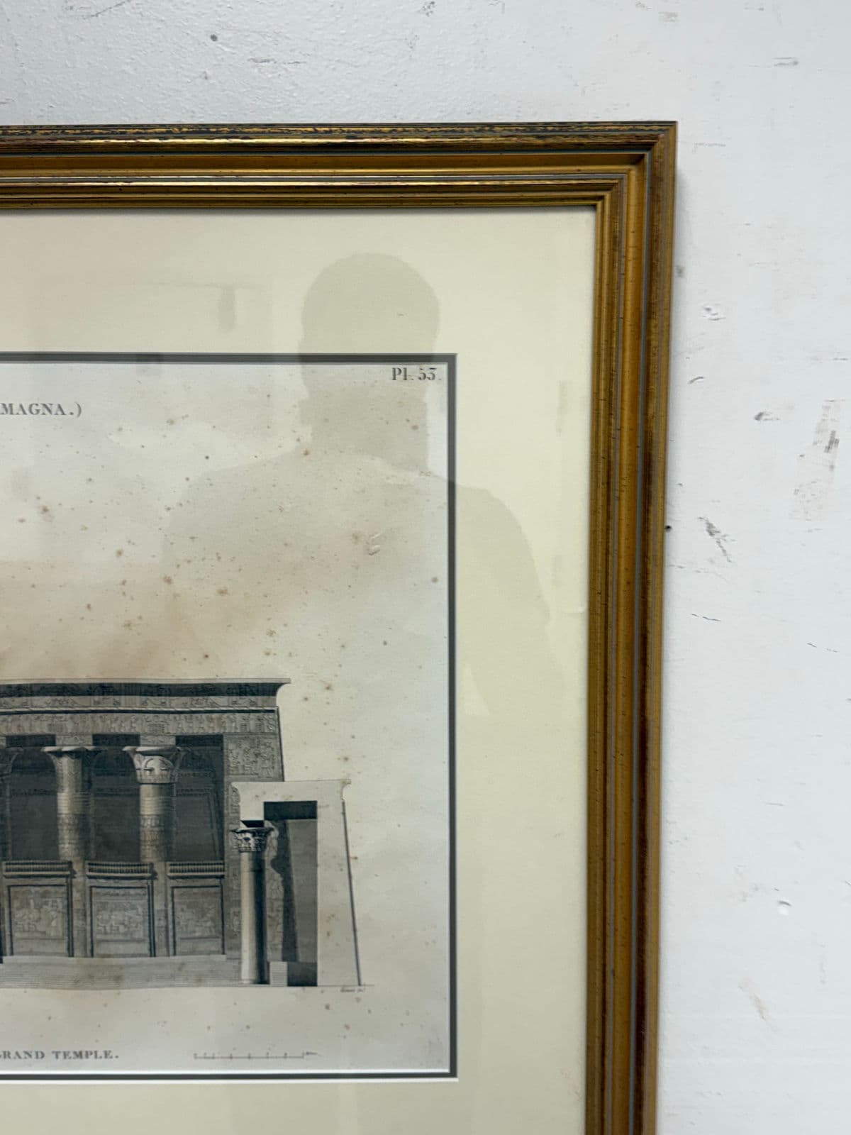 Architectural Print “Edfou (Apollinopolis Magna)” Temple Portico Elevation, Framed - Thumbnail 5