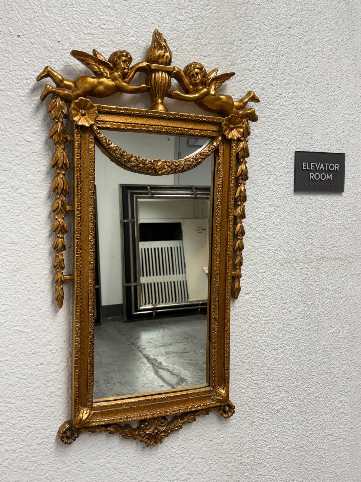 Italian Cherubs With Festoon Wall Mirror - Thumbnail 4