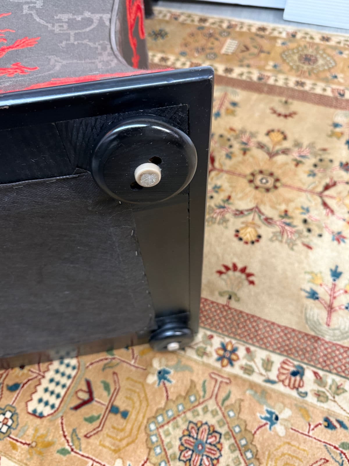 Luxury Chinoiserie Dragon Print Ottoman - Thumbnail 12