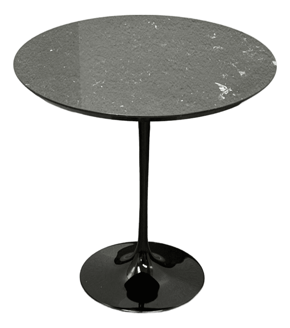 Eero Saarinen Style Round Stone Top Tulip Side Table - Thumbnail 2