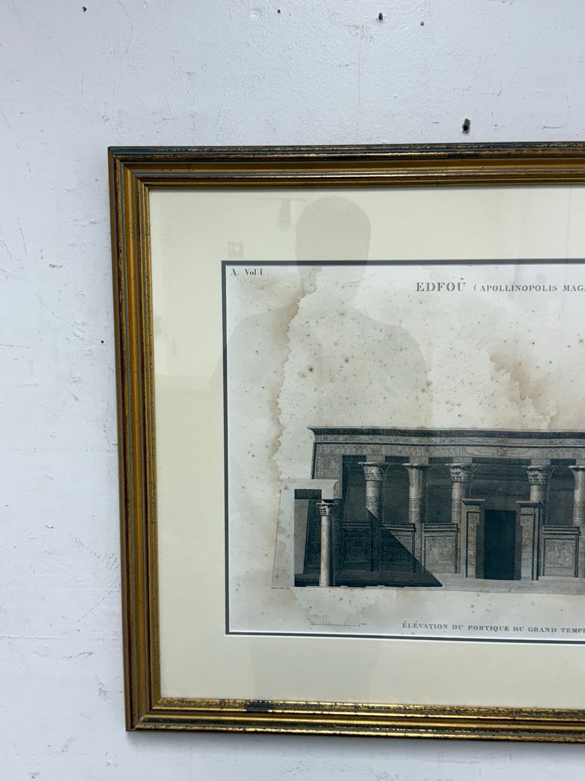 Architectural Print “Edfou (Apollinopolis Magna)” Temple Portico Elevation, Framed - Thumbnail 6