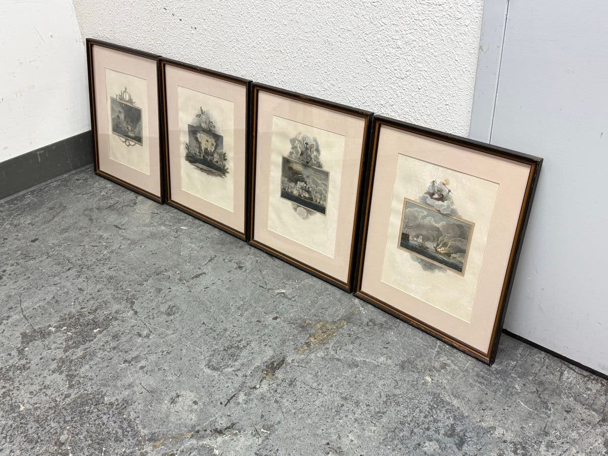Maritime Battle Engravings, Framed, Set of Four - Thumbnail 11