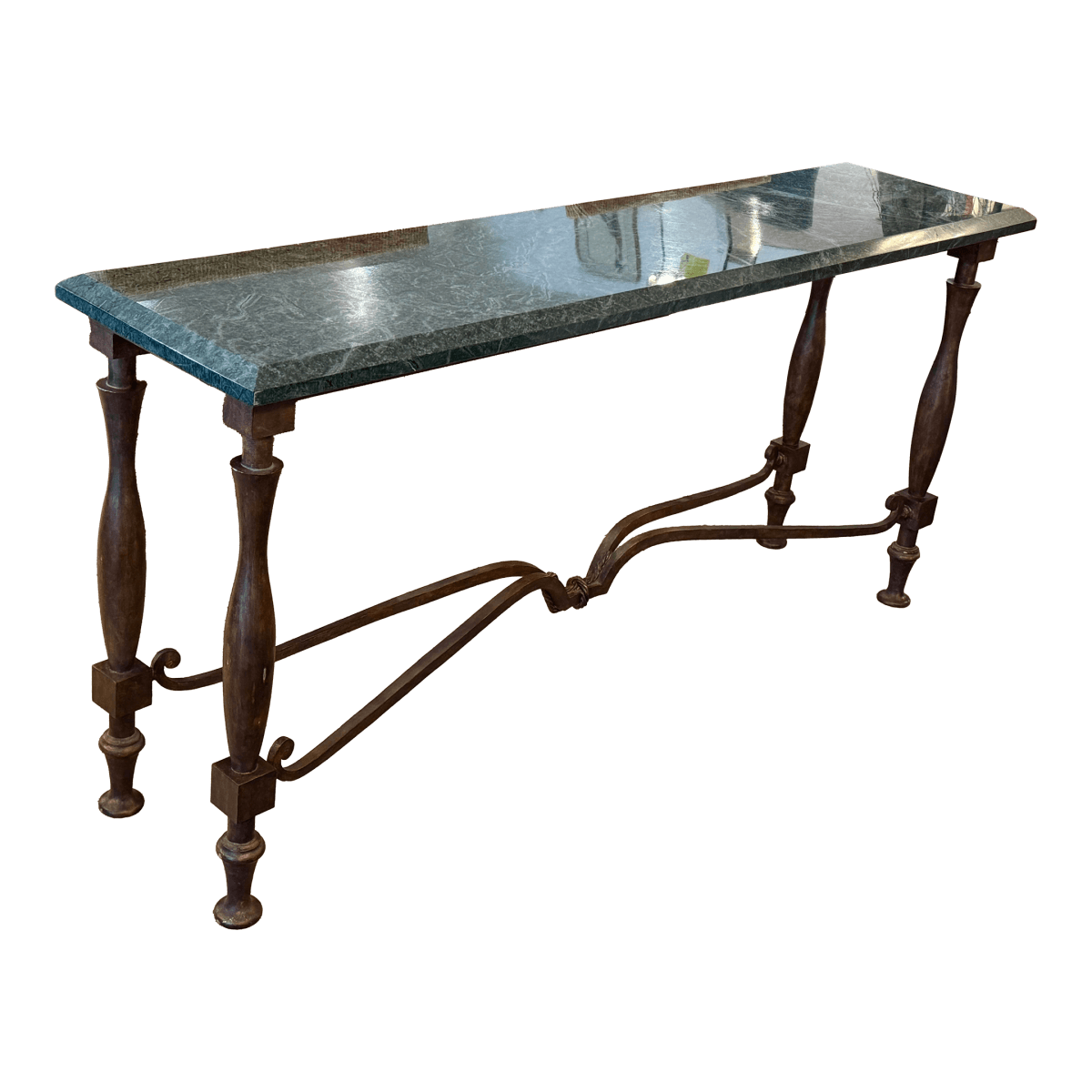 French Baroque Empress Green Marble Console Table - Thumbnail 2