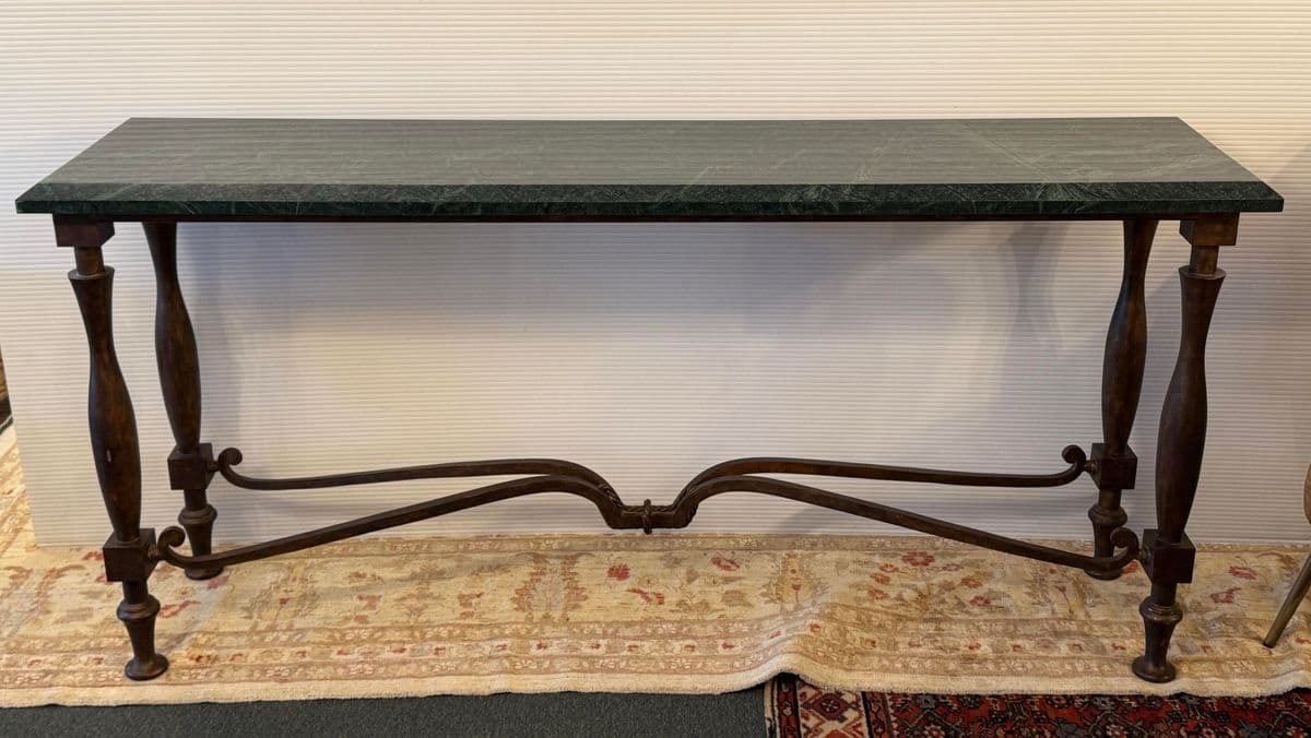 French Baroque Empress Green Marble Console Table - Thumbnail 8