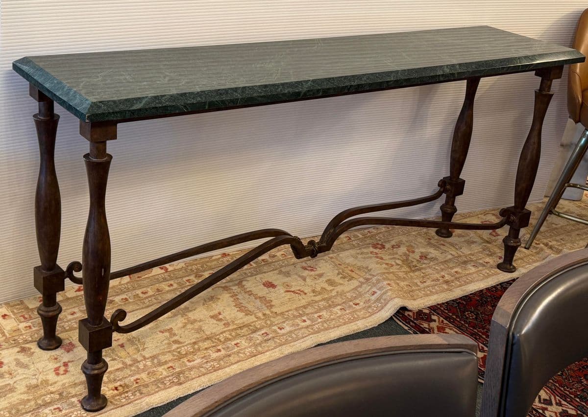 French Baroque Empress Green Marble Console Table - Thumbnail 6