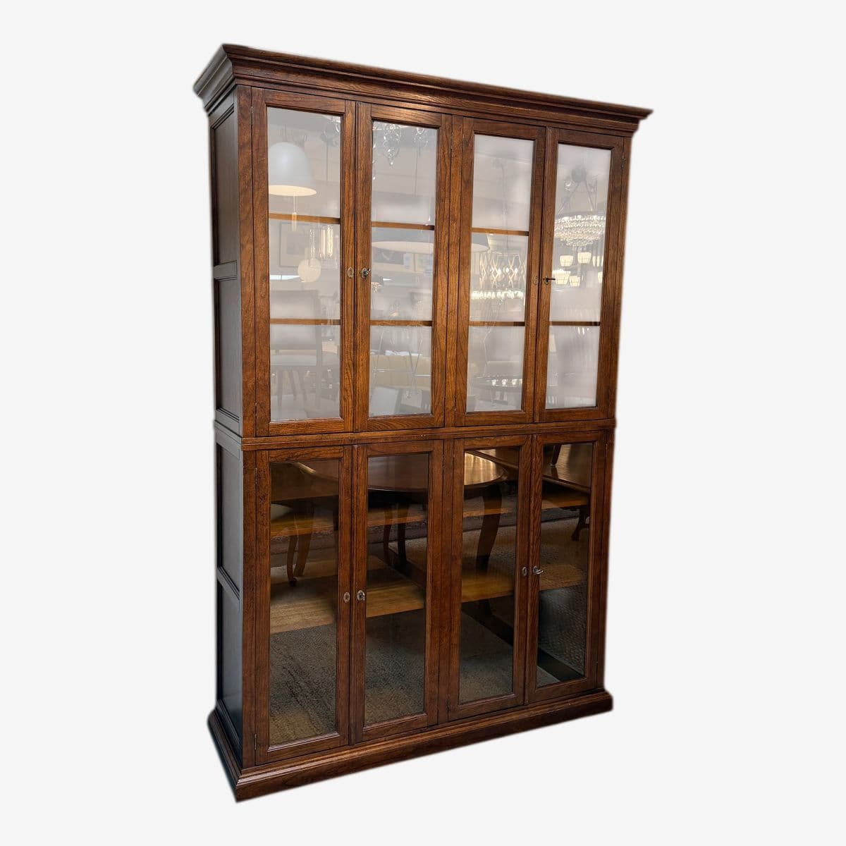 Crate & Barrel Glass Display Shelving Cabinet - Image 1