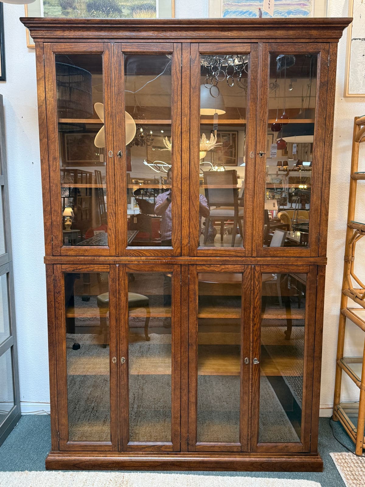 Crate & Barrel Glass Display Shelving Cabinet - Thumbnail 3