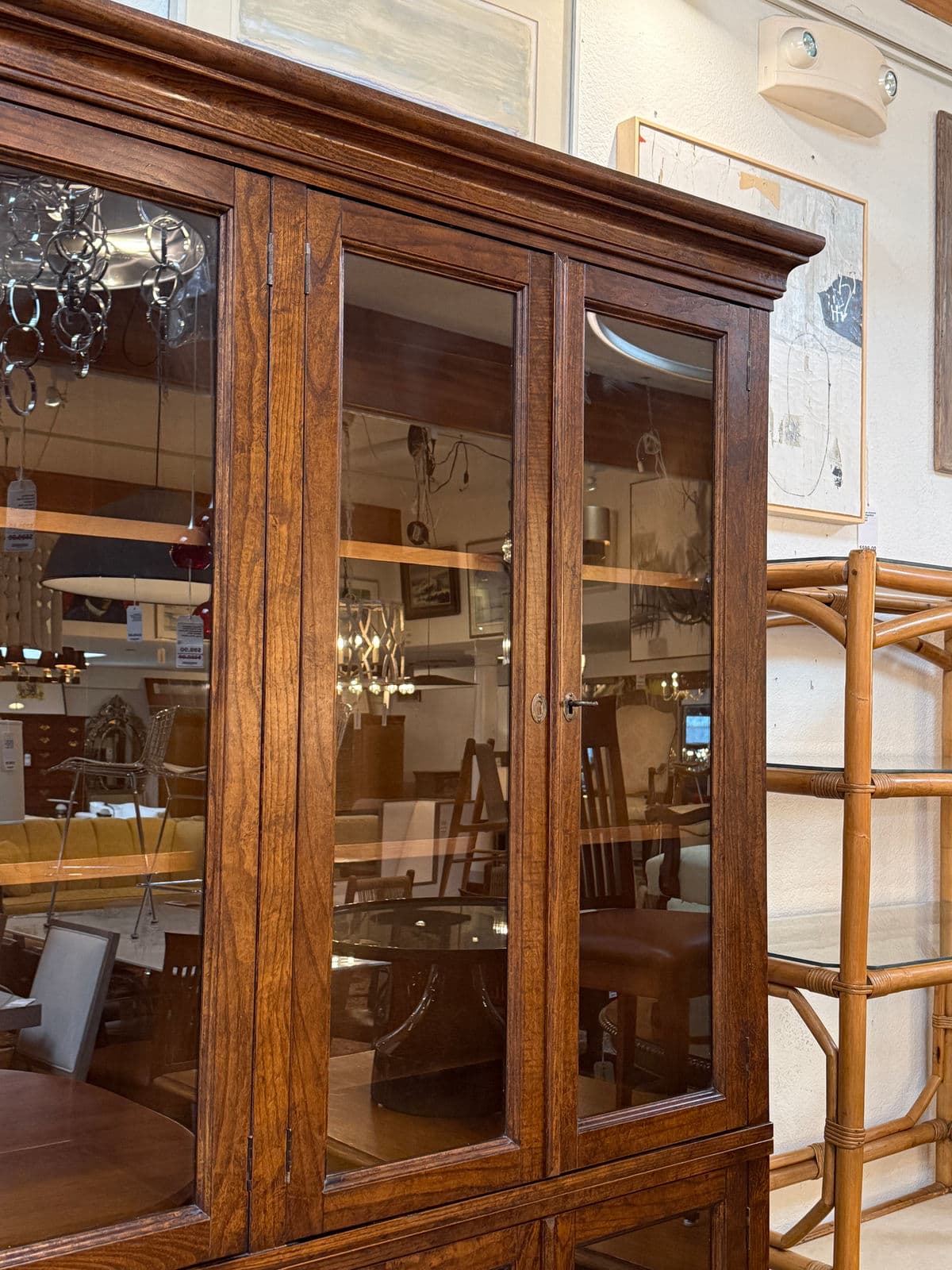 Crate & Barrel Glass Display Shelving Cabinet - Thumbnail 7