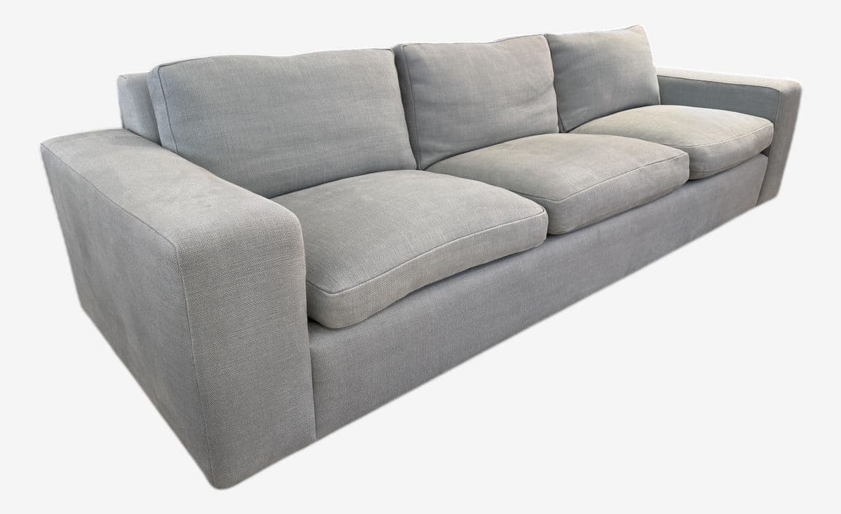 Contemporary Light Blue Linen Sofa - Image 1