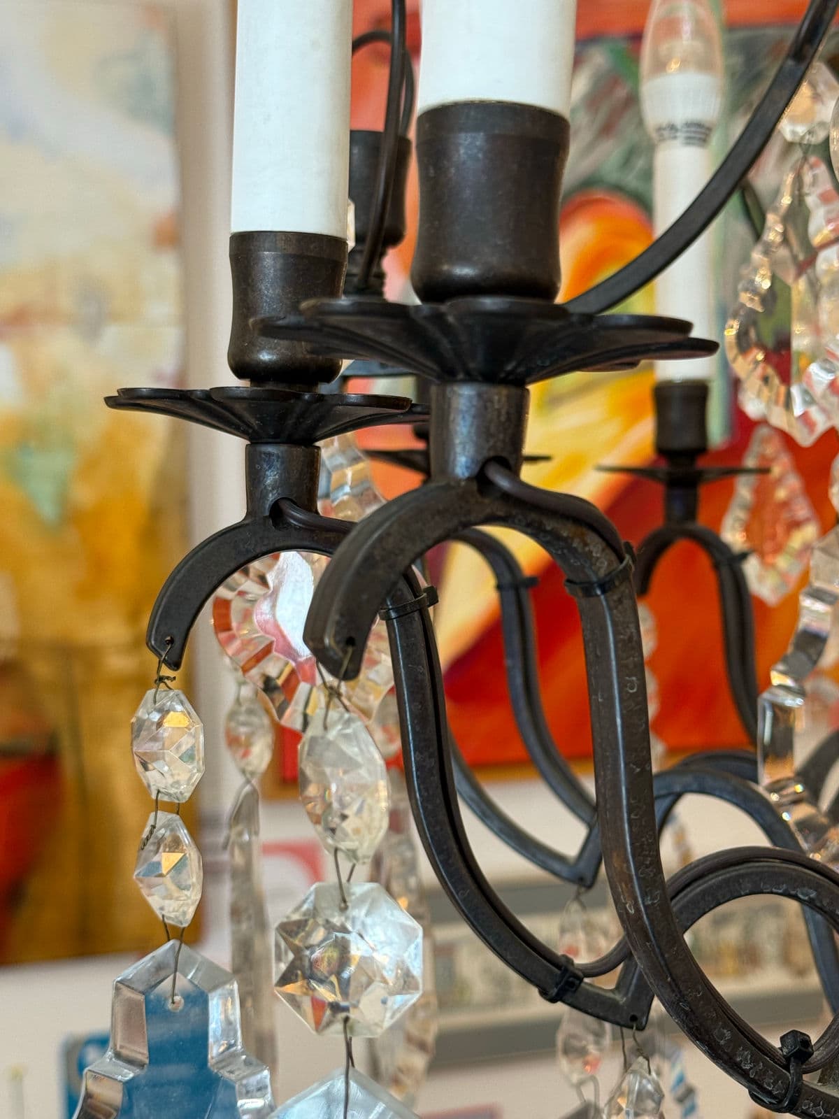 Badari Lighting Eighteen-Light Crystal Chandelier, Vintage - Thumbnail 11