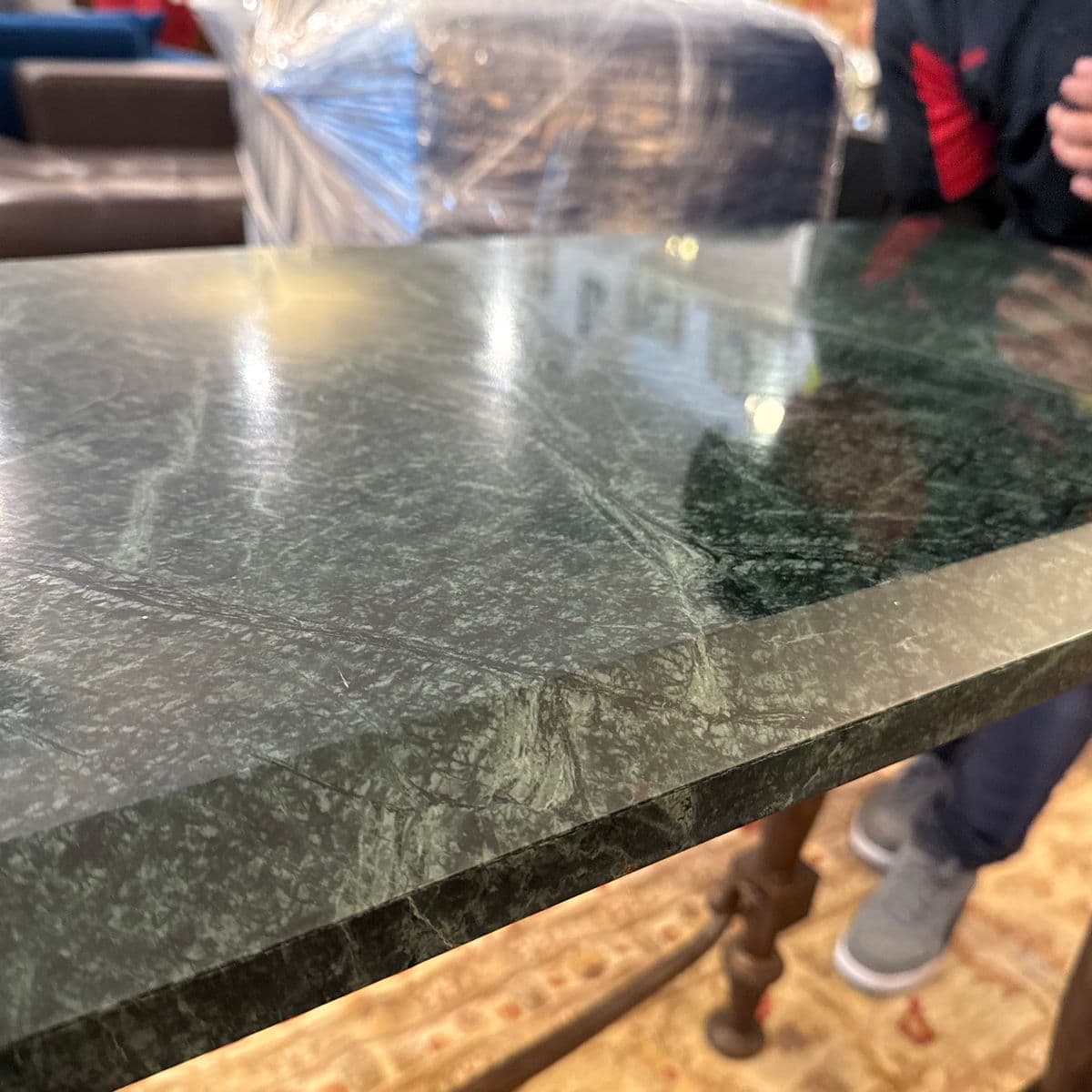 French Baroque Empress Green Marble Console Table - Thumbnail 12