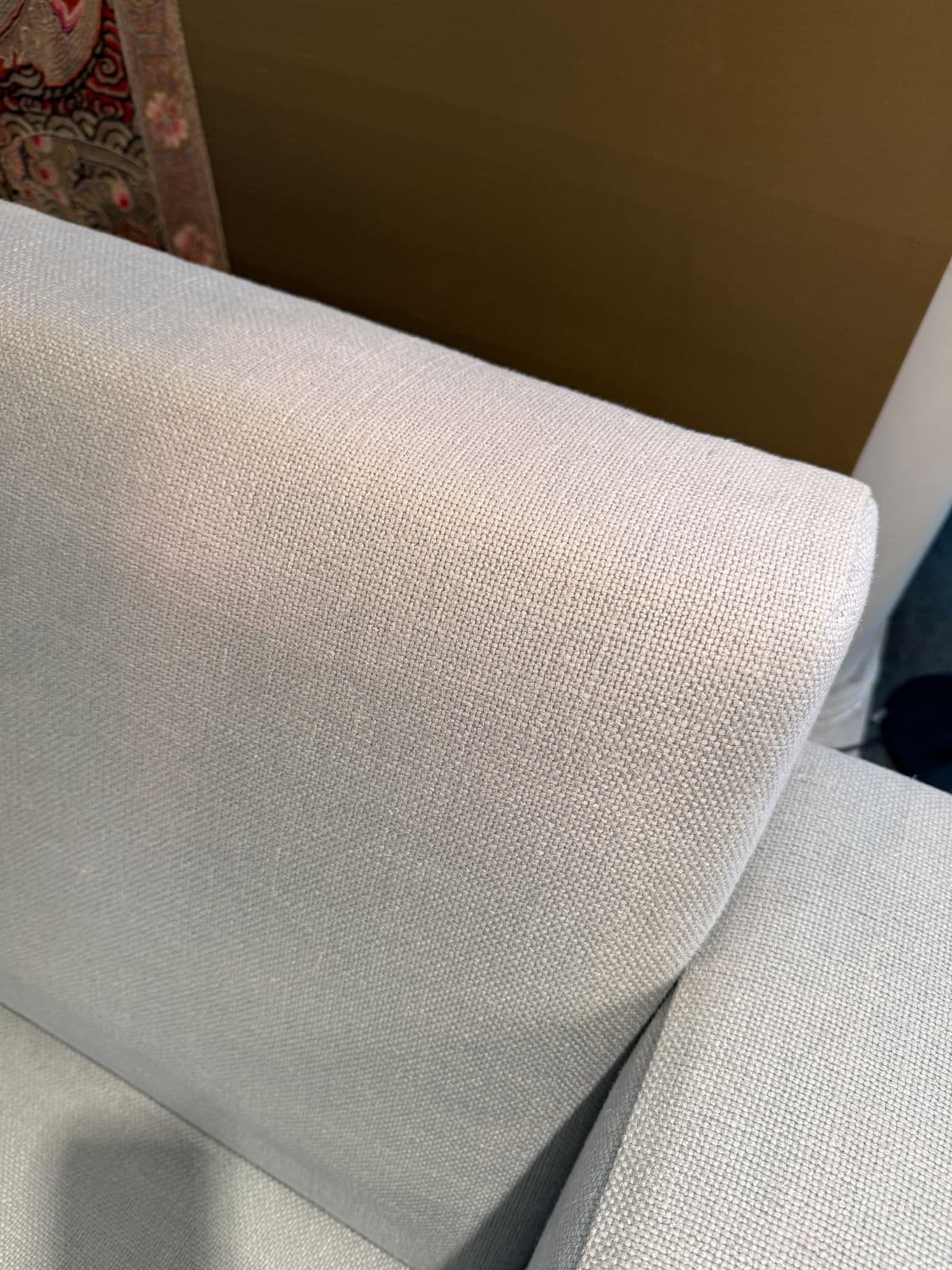 Contemporary Light Blue Linen Sofa - Thumbnail 6